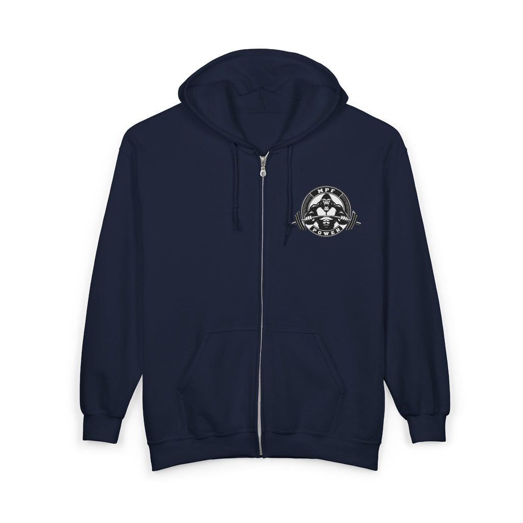 Mind Power Focus Zip Hoodie, Inspirational Sweatshirt, Gift for Motivation, Gym Wear, Unisex Activewear, Wellbeing Apparel