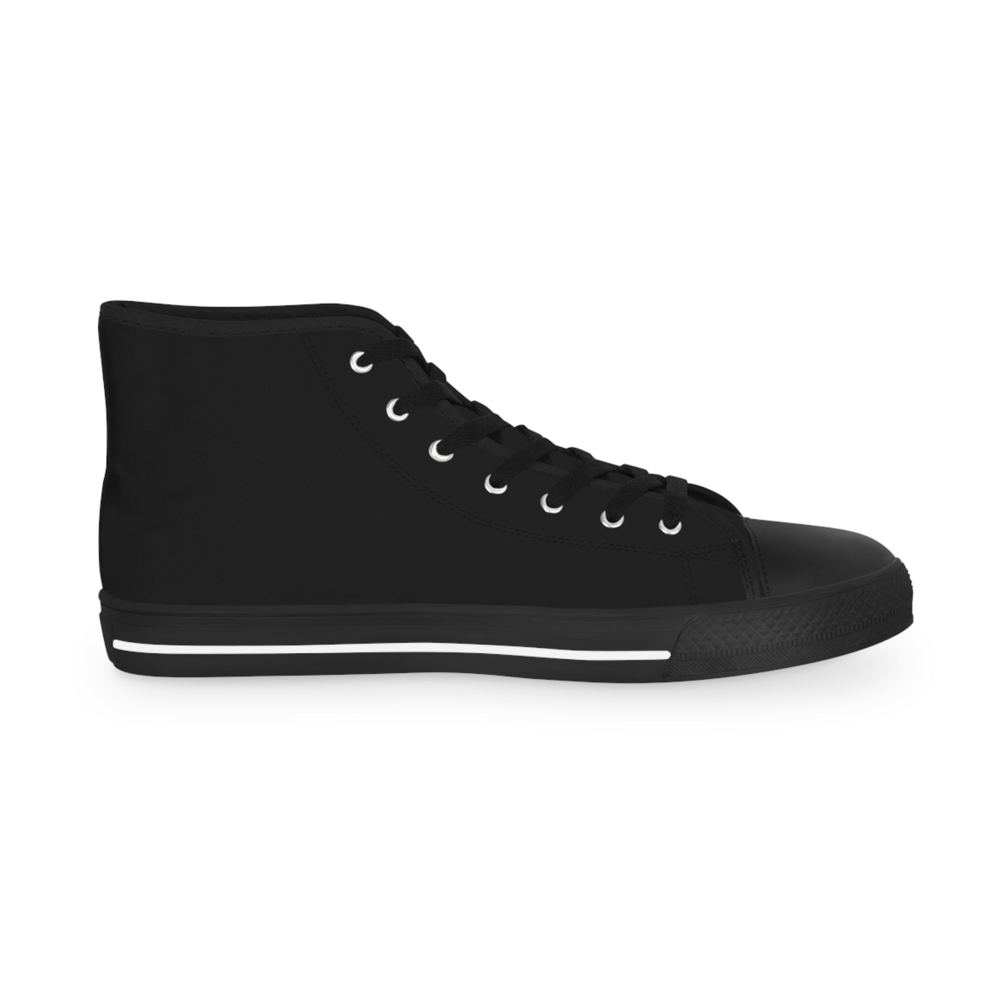 High Top Sneakers — Black Classic Skull Compass Design