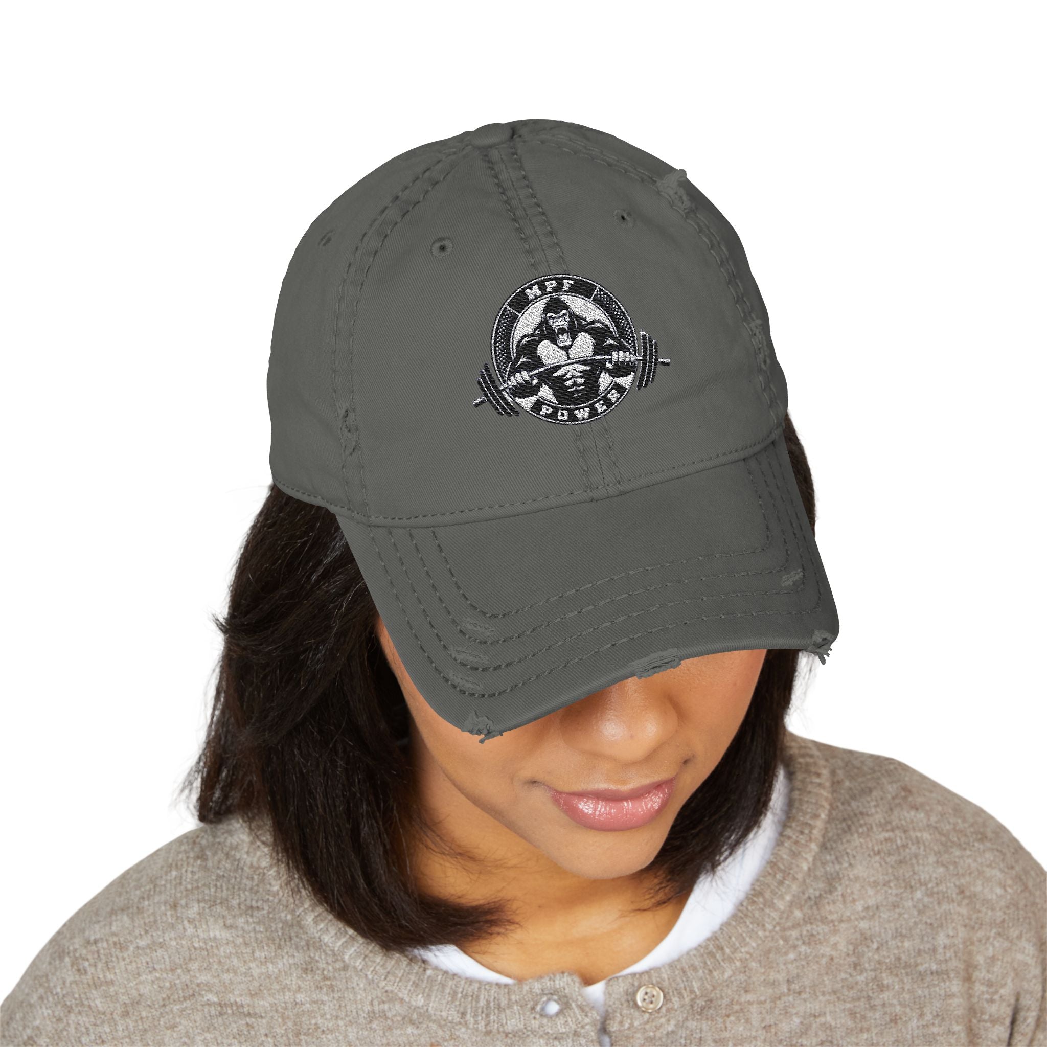 Vintage Distressed Dad Hat with Embroidery - Perfect for Fitness Enthusiasts