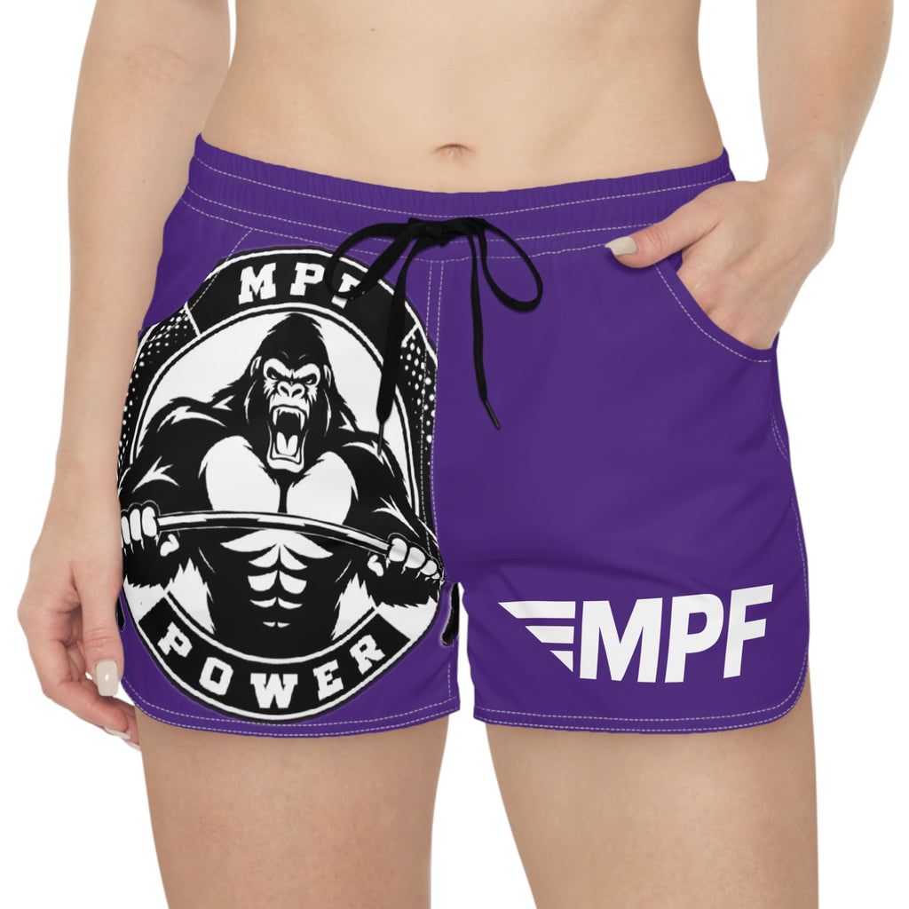 Purple MPF Power Women's Casual Gym Shorts - Stylish Workout Wear for Active Lifestyle