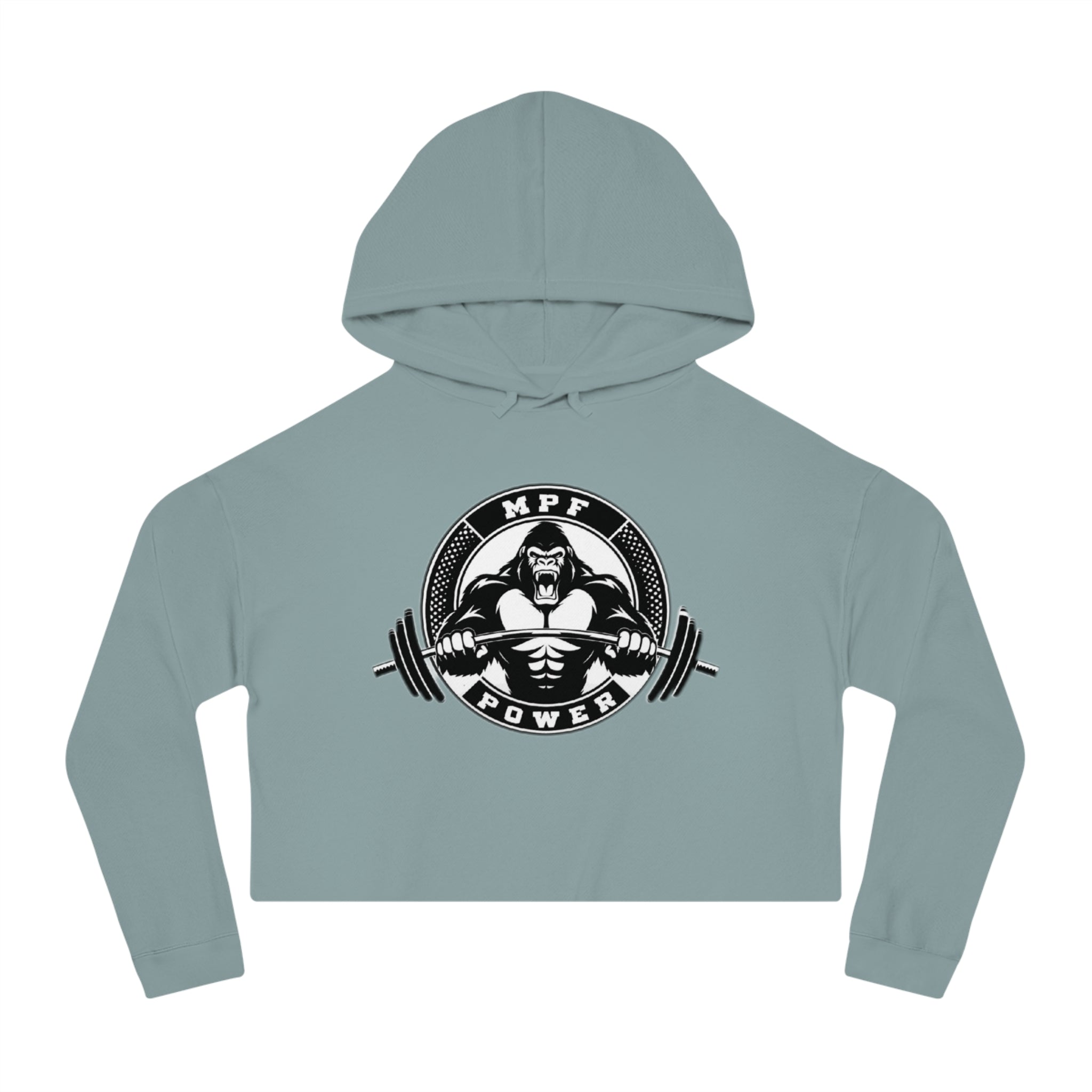 Power & Motivation Women’s Cropped Hooded Sweatshirt - 'No Excuses!' Gym Wear
