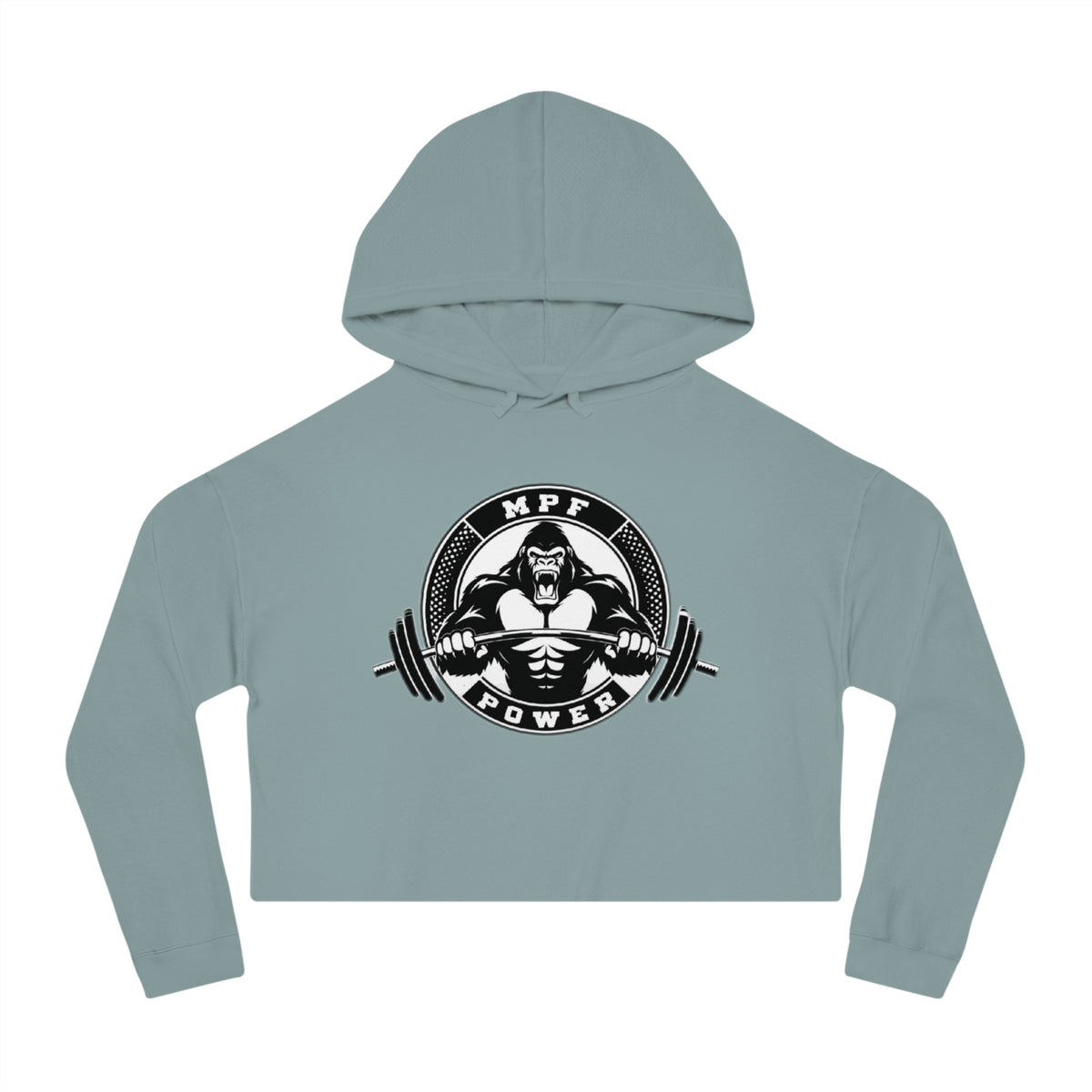 Power & Motivation Women’s Cropped Hooded Sweatshirt - 'No Excuses!' Gym Wear