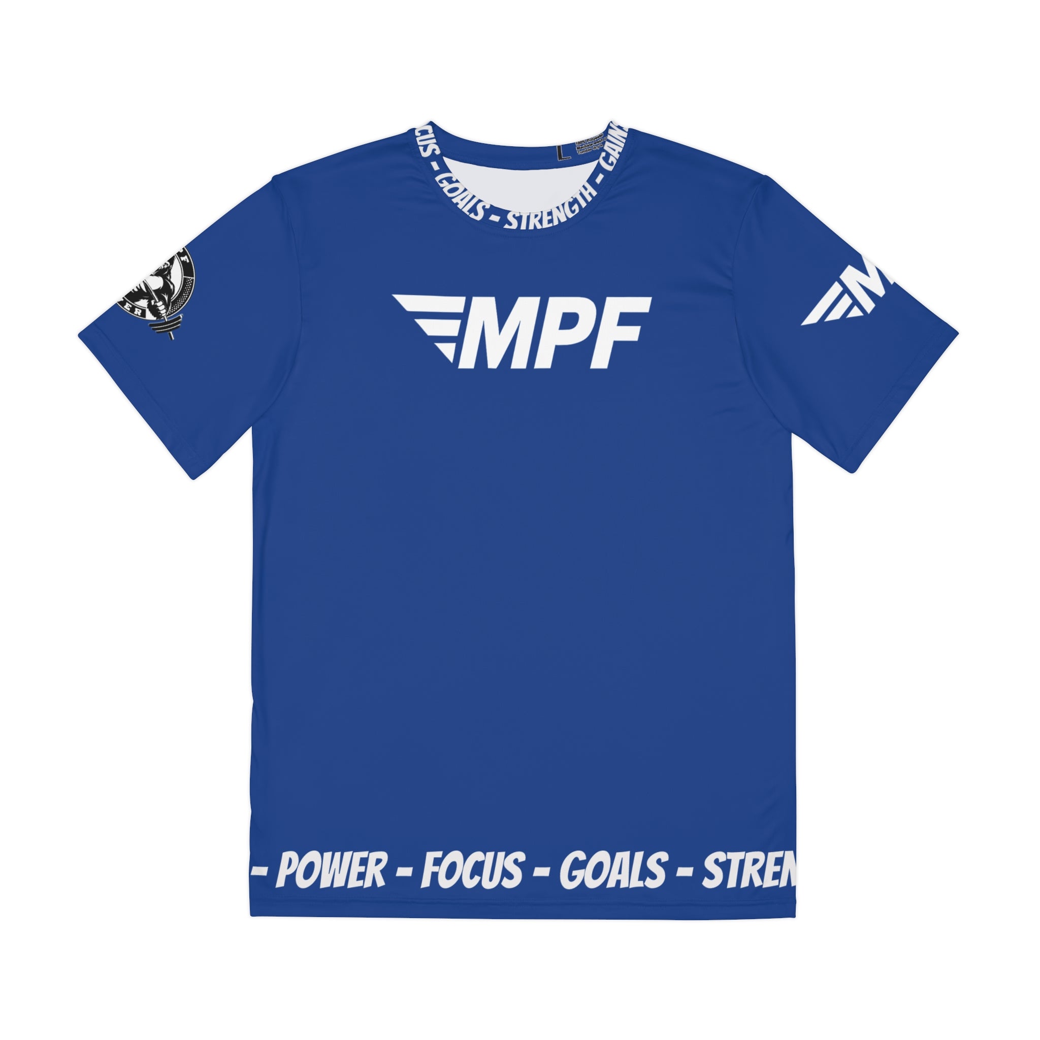 Blue MPF Tee, Motivational T-Shirt, Fitness Apparel, Workout Gear, Gym Wear, Active Lifestyle Shirt