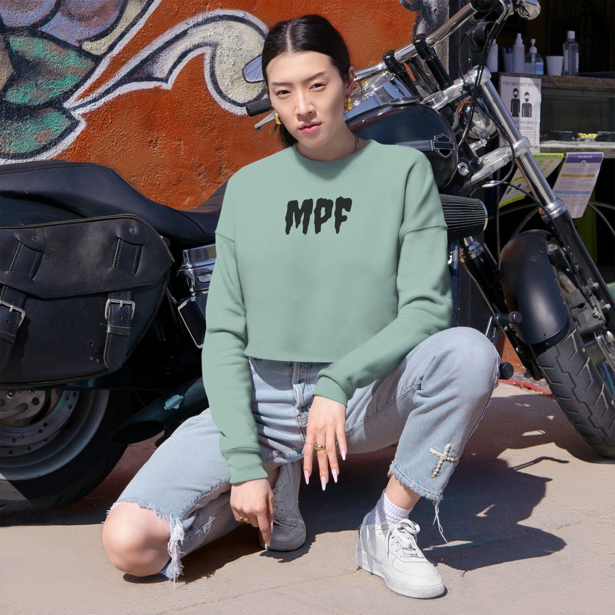 Empowered Women's Cropped Sweatshirt - Motivational Fitness Apparel