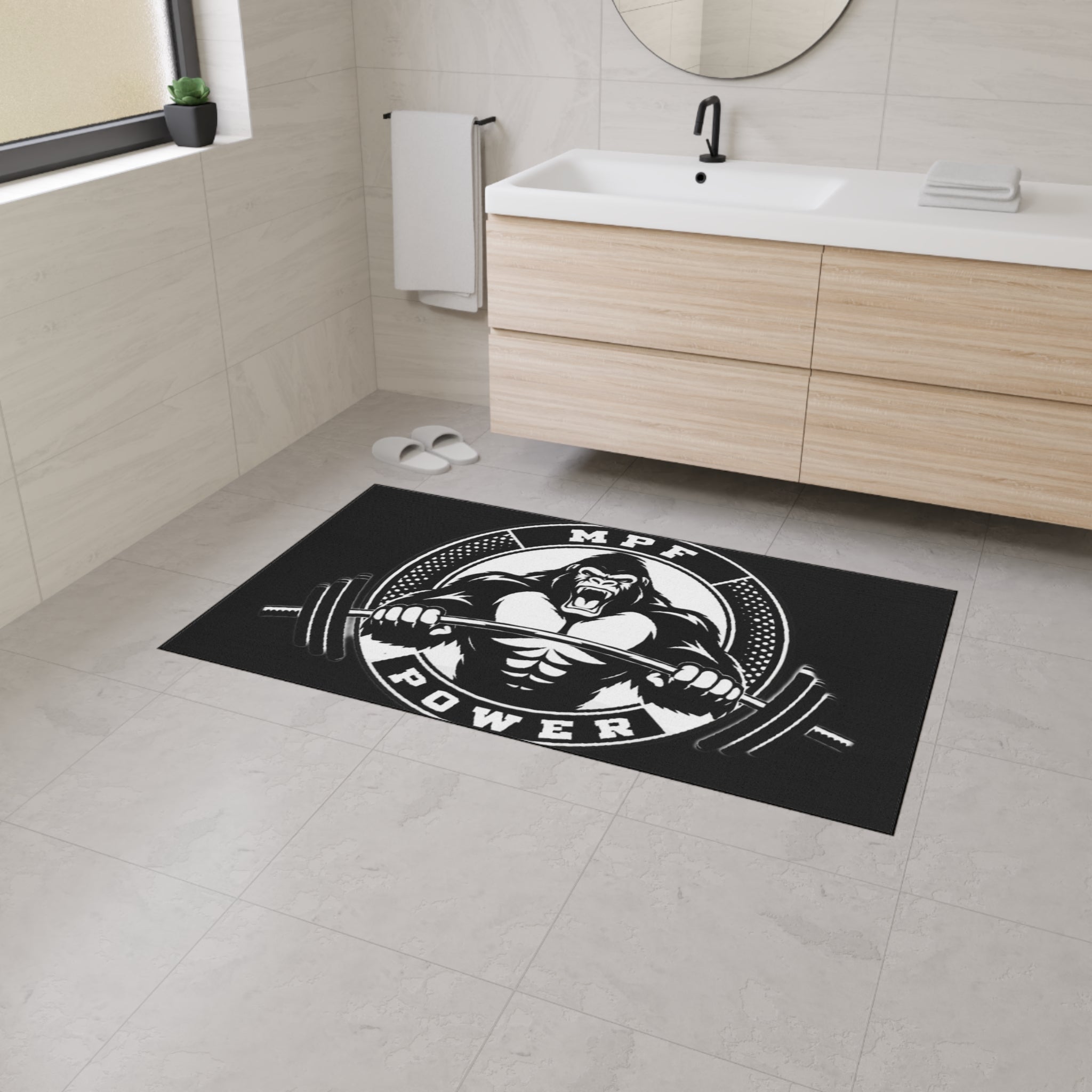 Heavy Duty Gym Floor Mat - MPF Power Gorilla Design, Weightlifting Mat, Workout Accessory, Fitness Equipment, Home Gym Decor