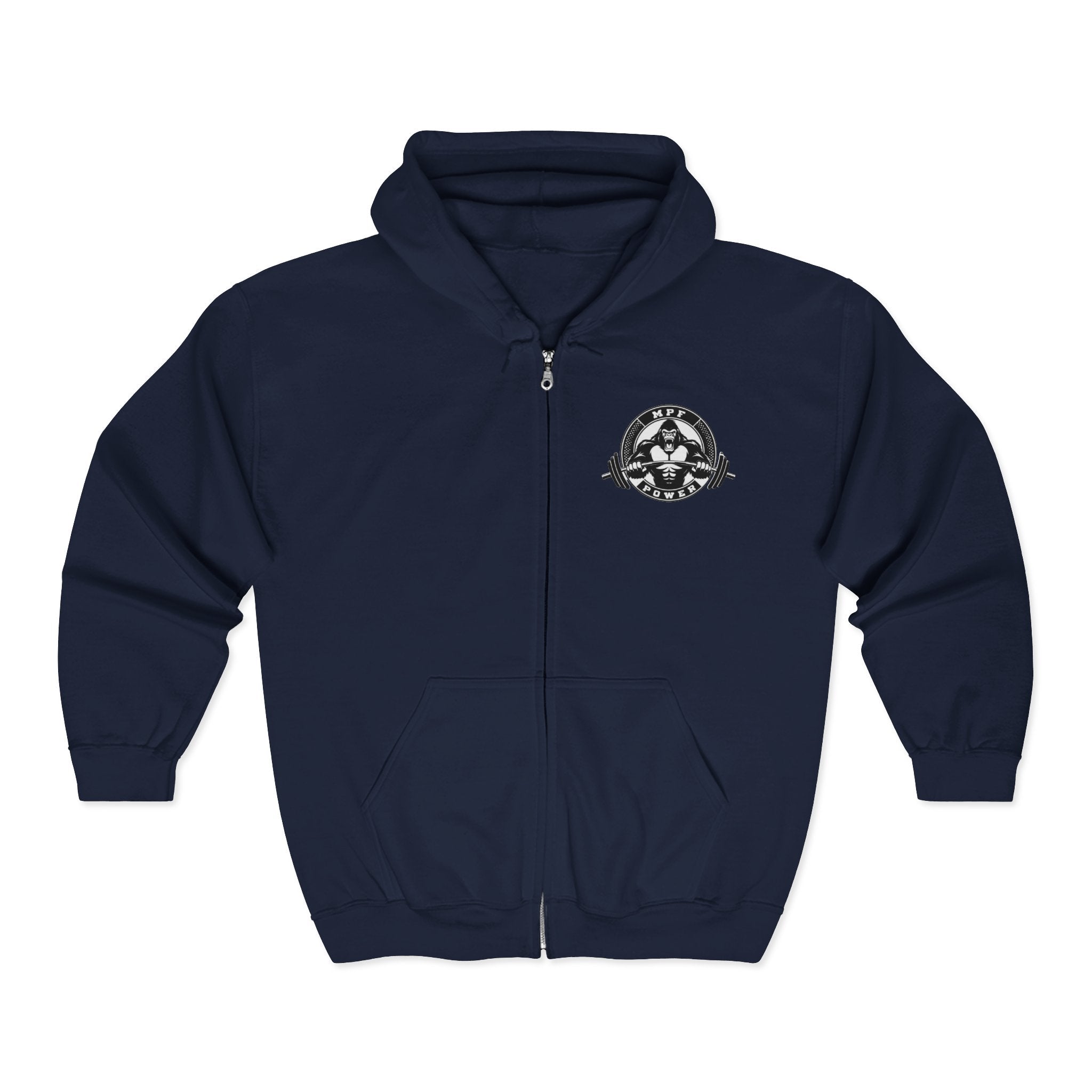 Mind Power Focus Zip Hoodie, Inspirational Sweatshirt, Gift for Motivation, Gym Wear, Unisex Activewear, Wellbeing Apparel
