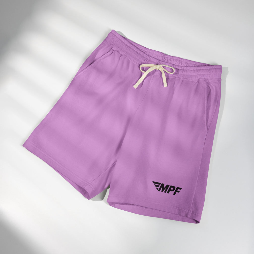 Stripe Lightweight Fleece Sweat Shorts — Minimal Compass Logo Lounge Shorts