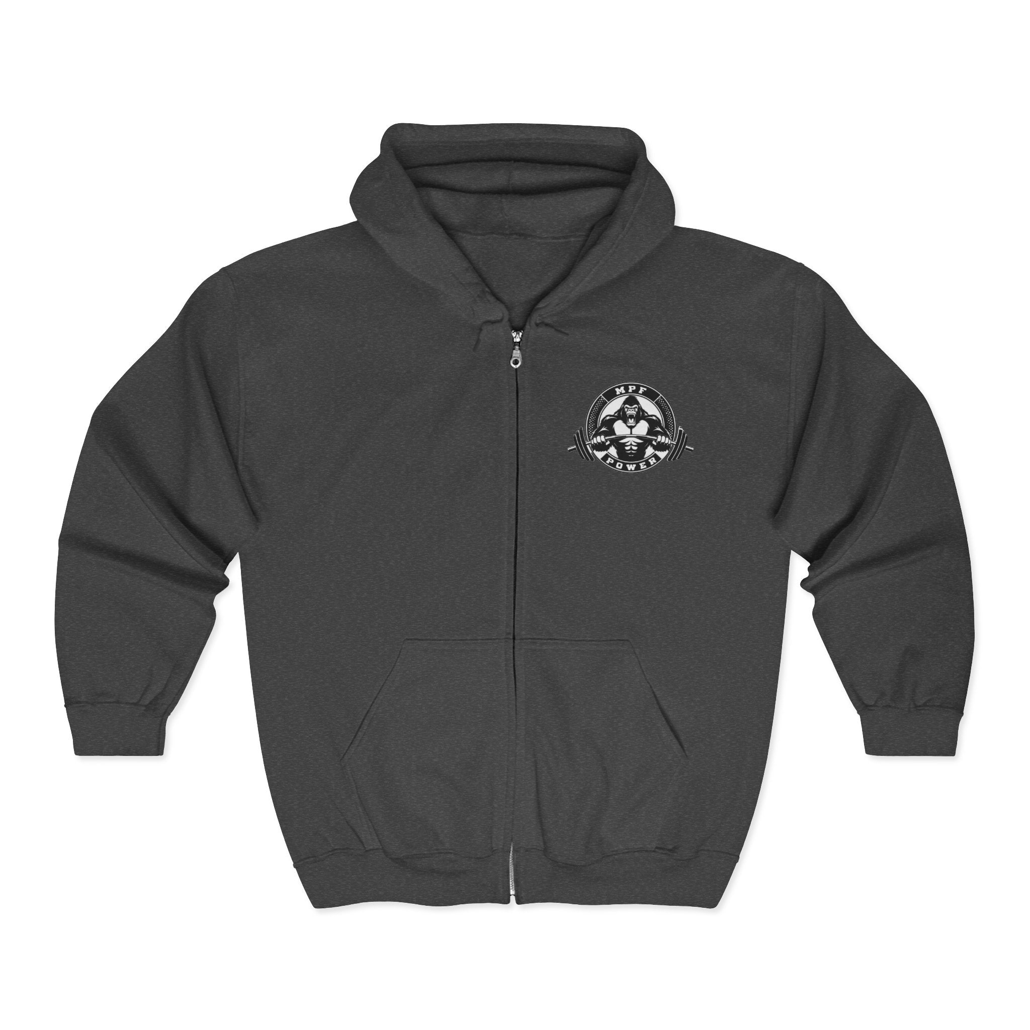 Mind Power Focus Zip Hoodie, Inspirational Sweatshirt, Gift for Motivation, Gym Wear, Unisex Activewear, Wellbeing Apparel