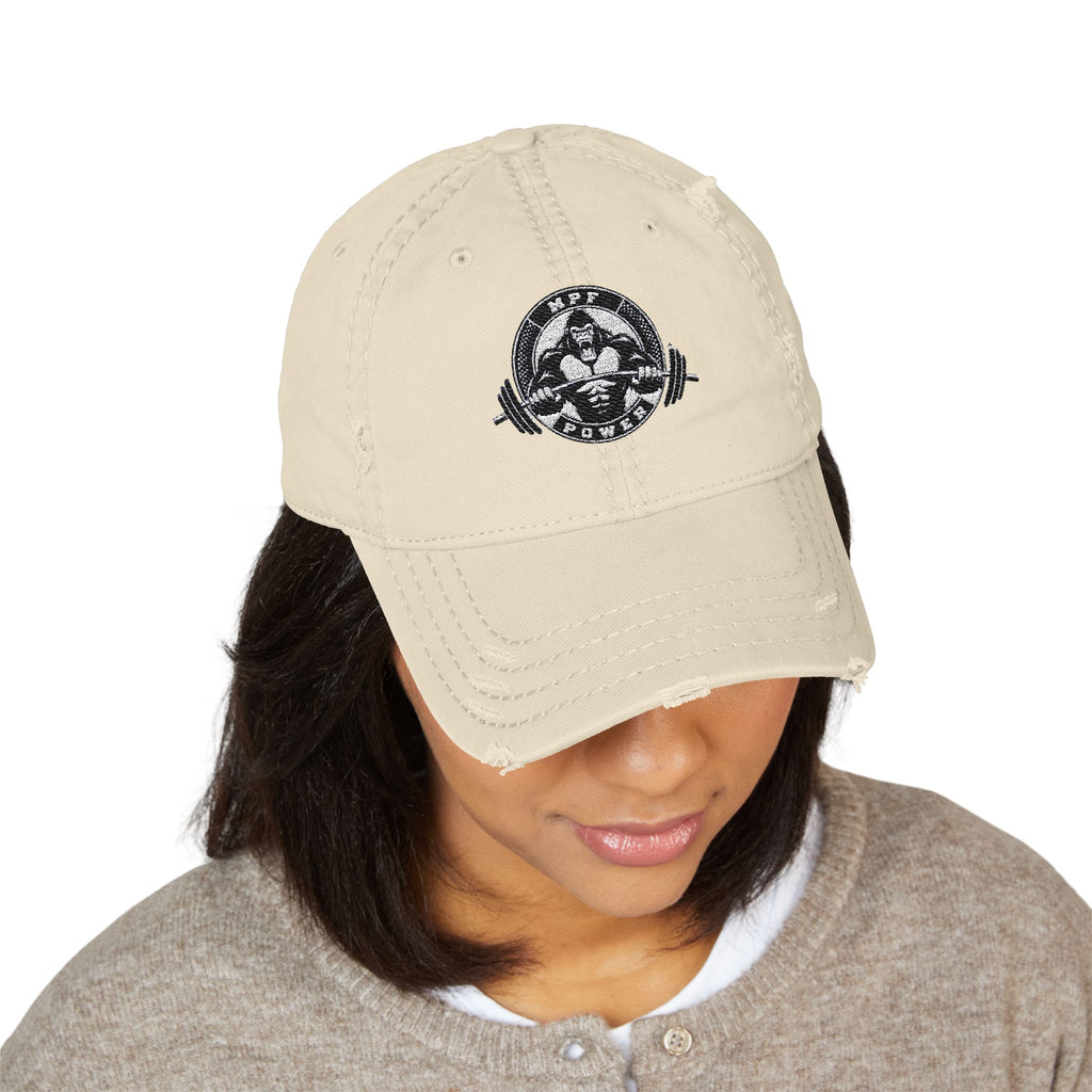 Vintage Distressed Dad Hat with Embroidery - Perfect for Fitness Enthusiasts