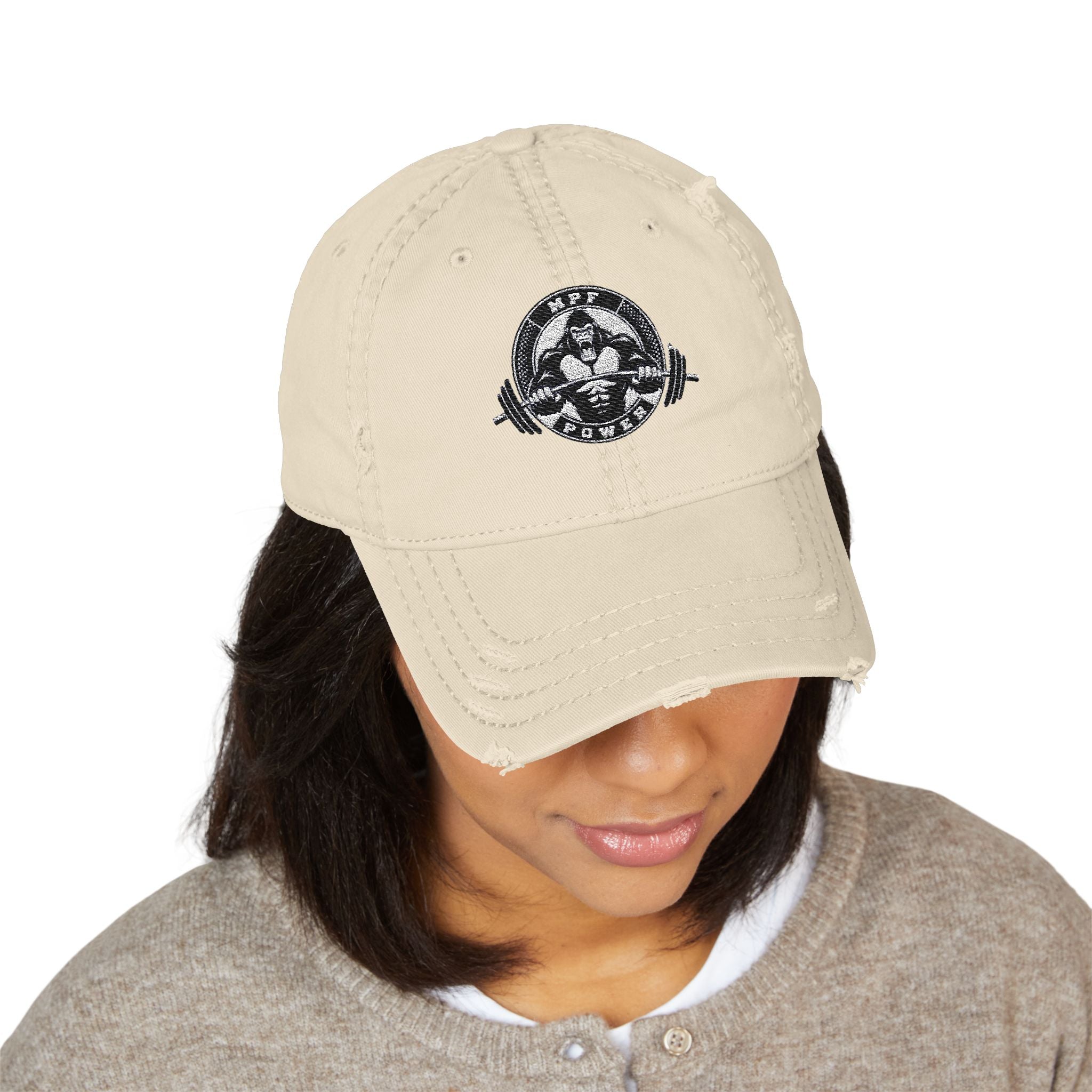 Vintage Distressed Dad Hat with Embroidery - Perfect for Fitness Enthusiasts