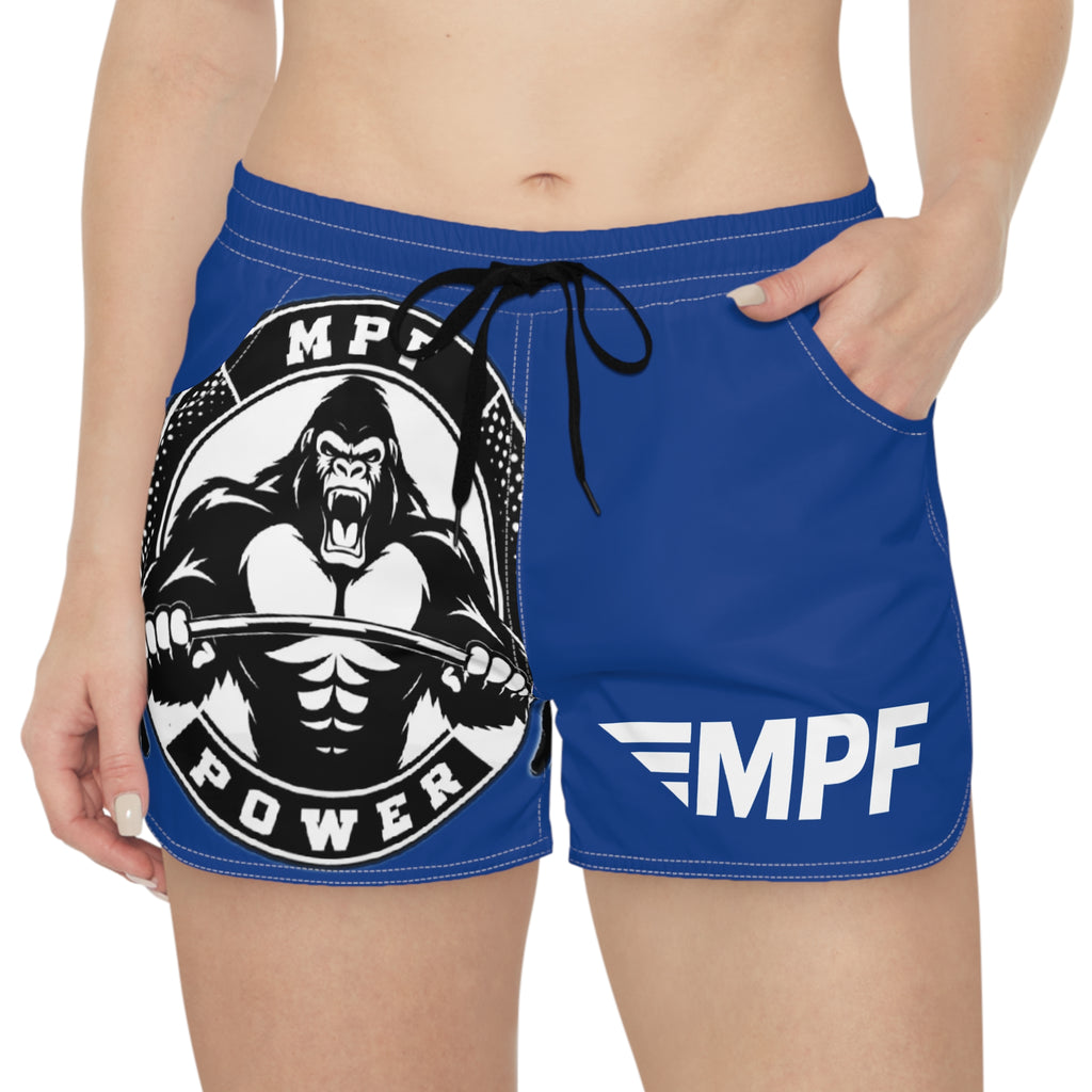 Blue MPF Power Women's Casual Gym Shorts - Stylish Workout Wear for Active Lifestyle