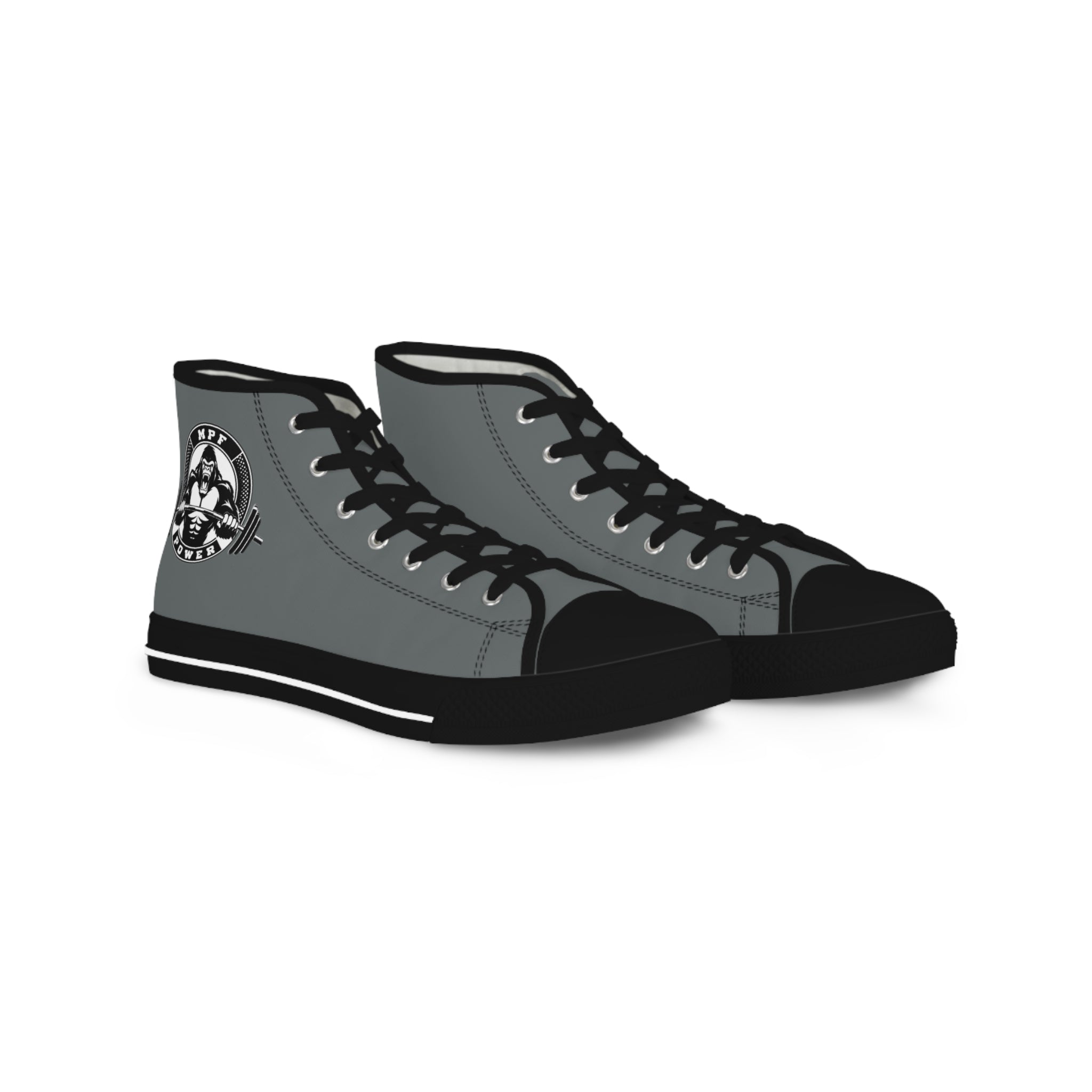 High Top Sneakers — Black Classic Skull Compass Design