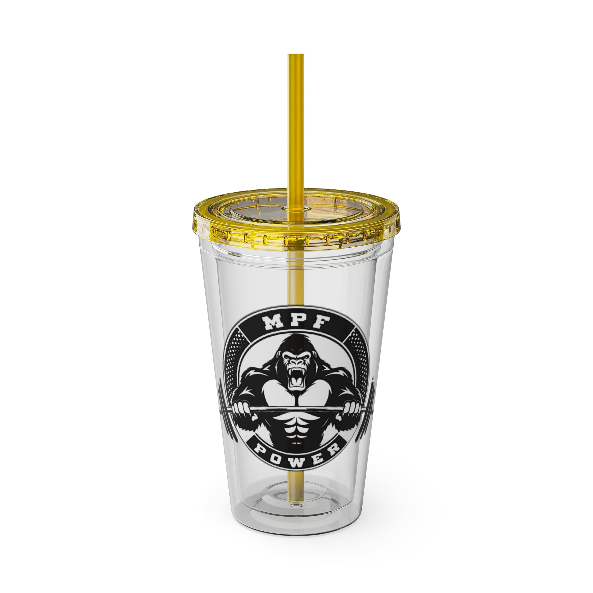 MPF Power Gym Tumbler, Motivational Sports Cup, Workout Gift for Athletes, Reusable Travel Mug, Fitness Drinkware