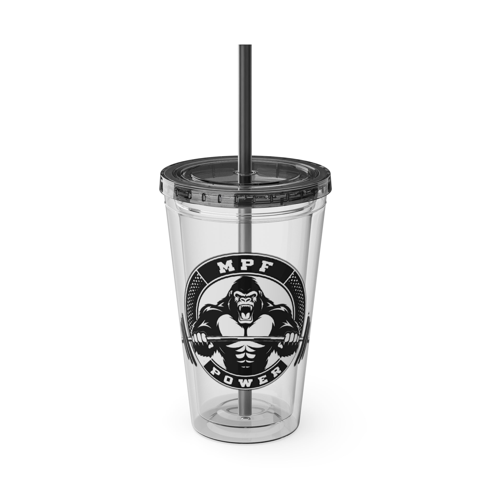 MPF Power Gym Tumbler, Motivational Sports Cup, Workout Gift for Athletes, Reusable Travel Mug, Fitness Drinkware