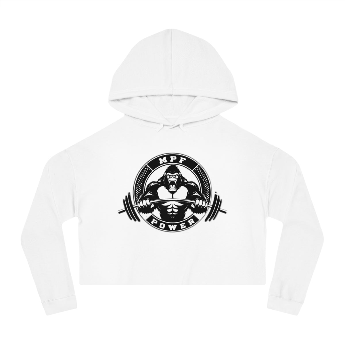Power & Motivation Women’s Cropped Hooded Sweatshirt - 'No Excuses!' Gym Wear