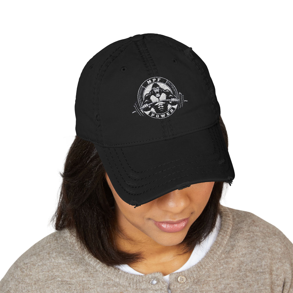 Vintage Distressed Dad Hat with Embroidery - Perfect for Fitness Enthusiasts