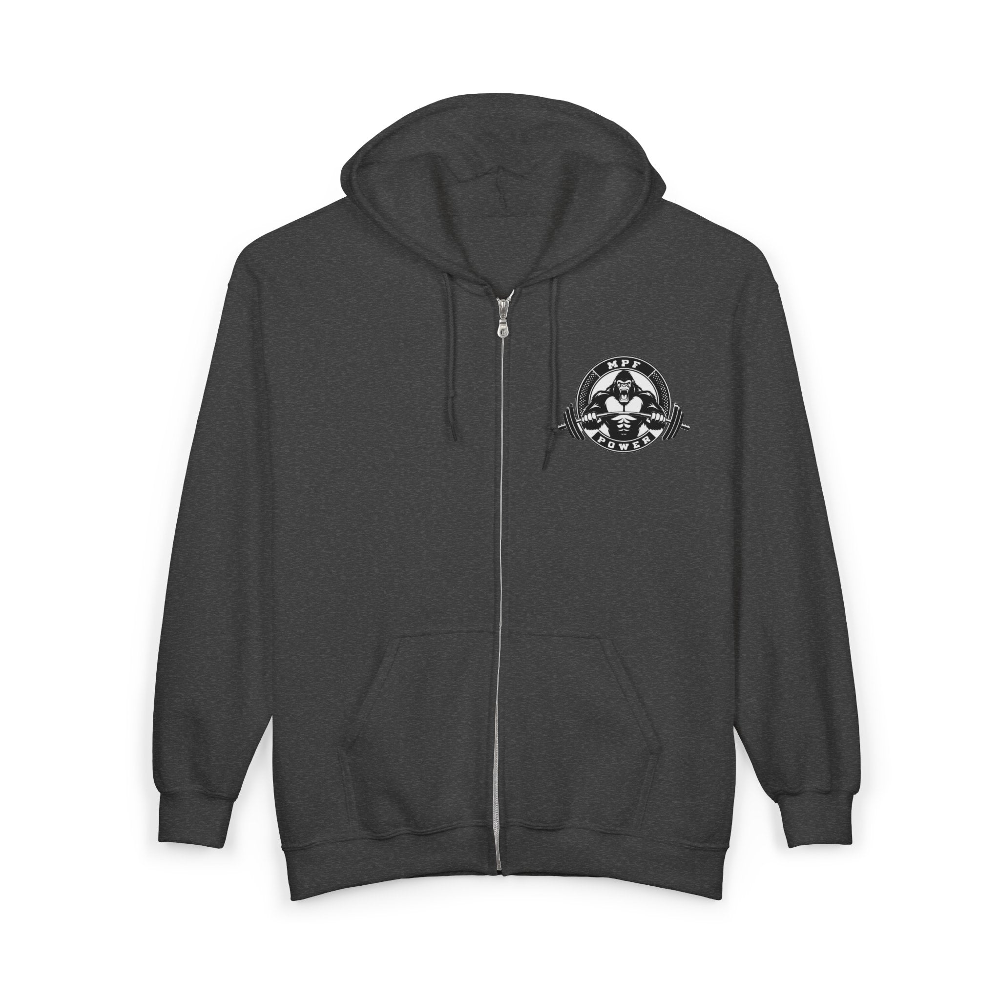 Mind Power Focus Zip Hoodie, Inspirational Sweatshirt, Gift for Motivation, Gym Wear, Unisex Activewear, Wellbeing Apparel