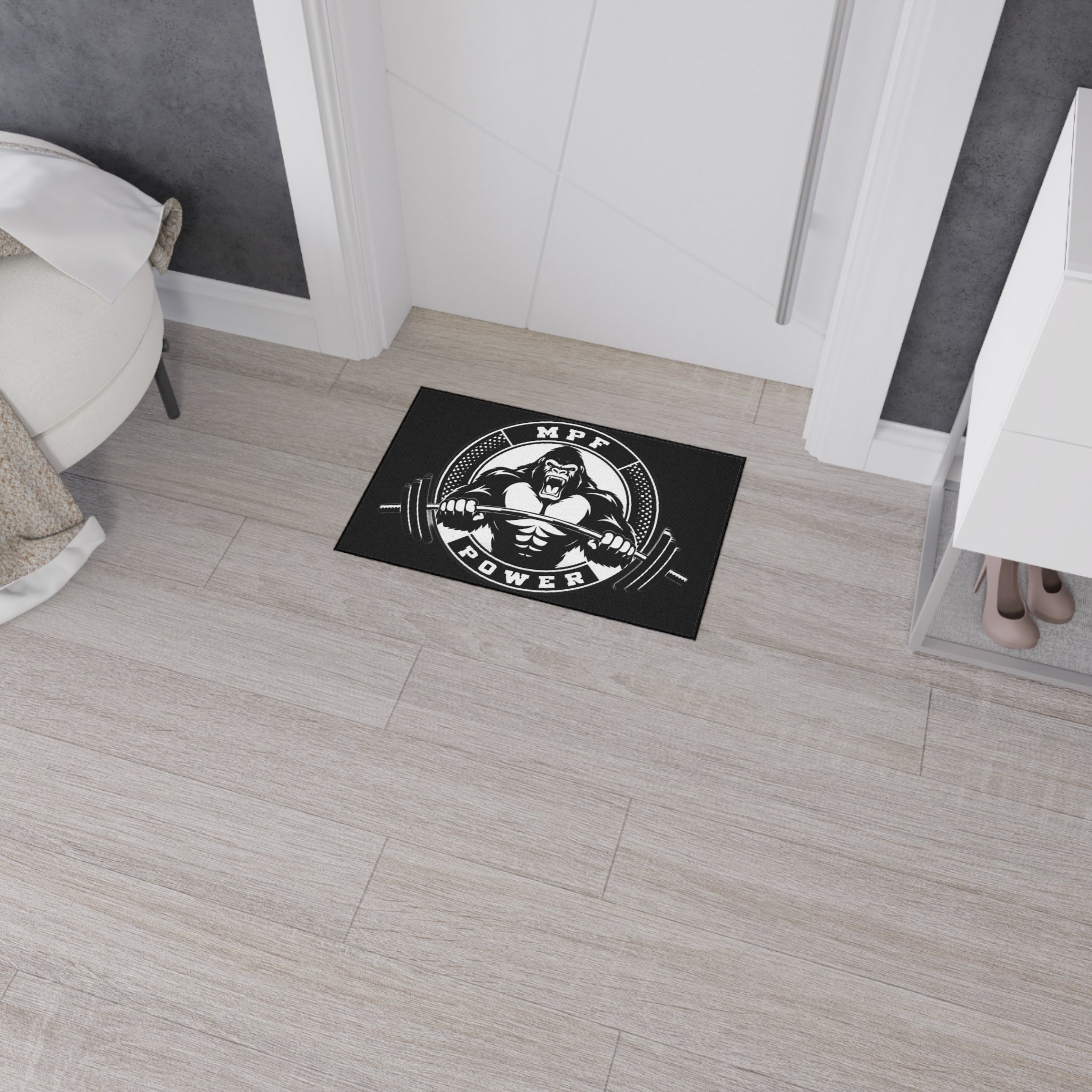 Heavy Duty Gym Floor Mat - MPF Power Gorilla Design, Weightlifting Mat, Workout Accessory, Fitness Equipment, Home Gym Decor