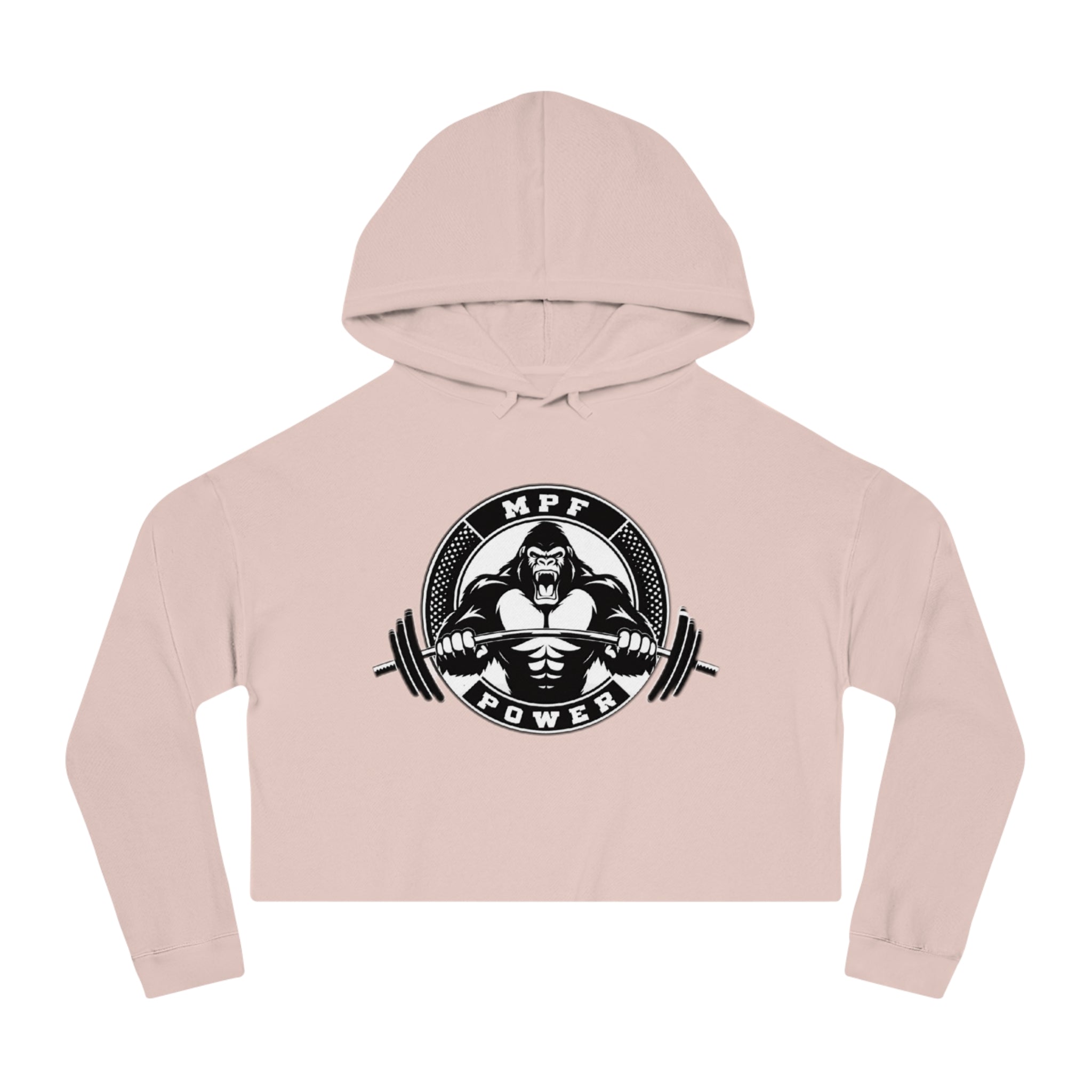 Power & Motivation Women’s Cropped Hooded Sweatshirt - 'No Excuses!' Gym Wear