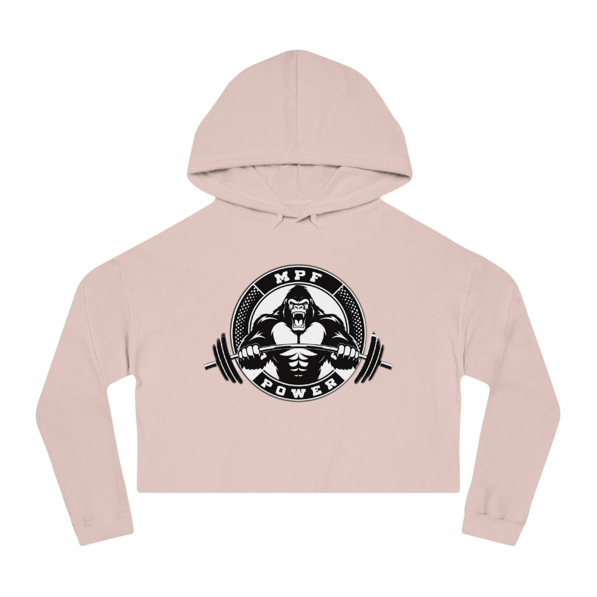 Power & Motivation Women’s Cropped Hooded Sweatshirt - 'No Excuses!' Gym Wear