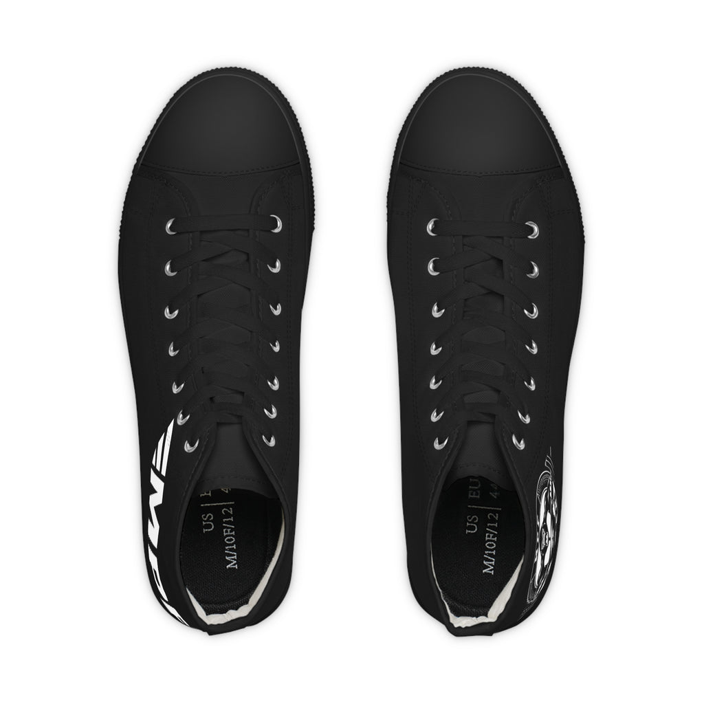 High Top Sneakers — Black Classic Skull Compass Design