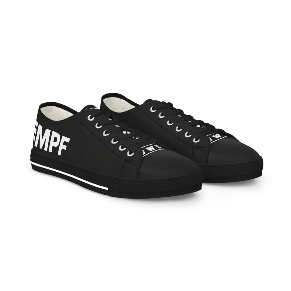 Low Top Sneakers – Black 'EMPF' Graphic Canvas Trainers