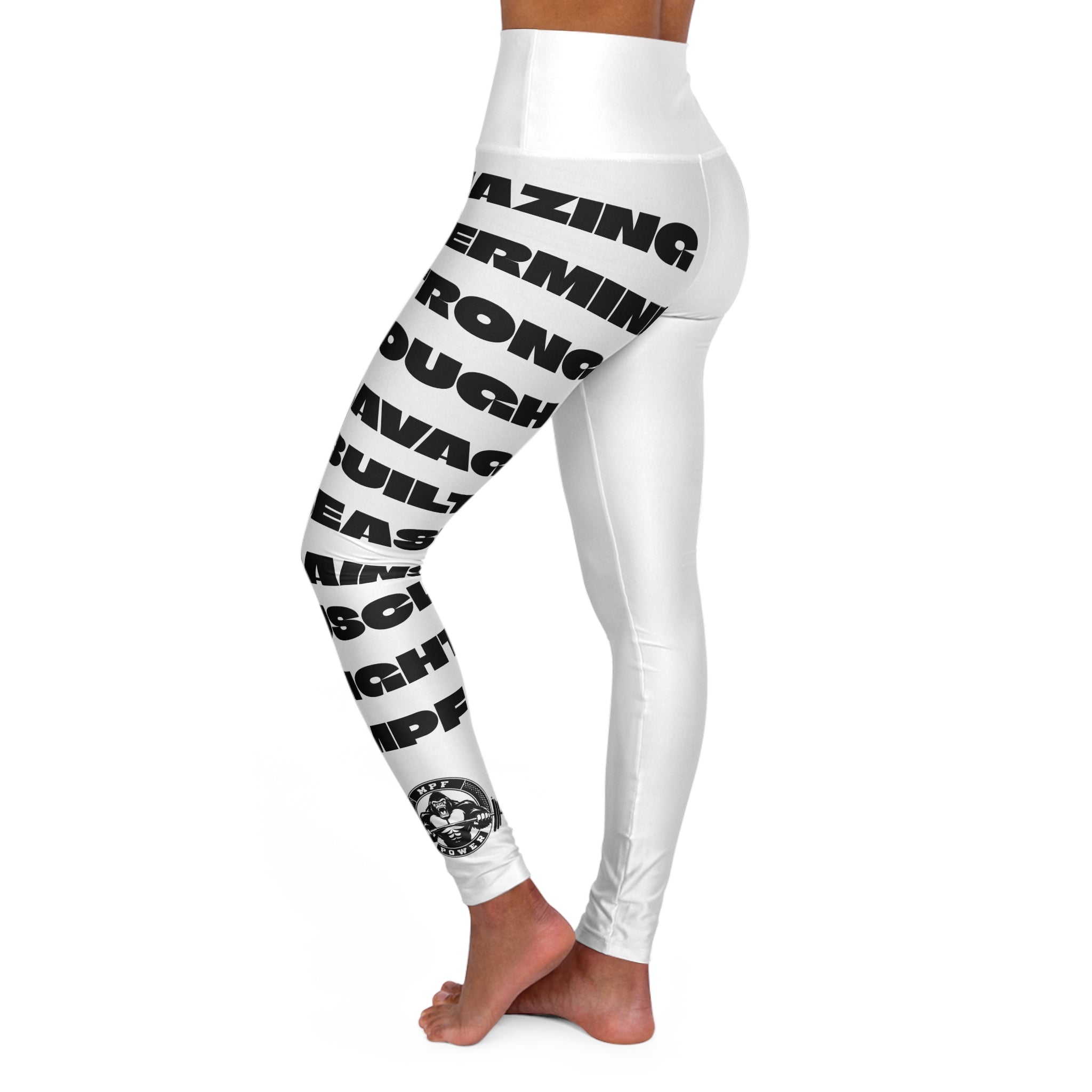 White High Waisted Yoga Leggings | Comfortable Activewear for Yoga, Workout, Fitness, Athleisure, Exercise