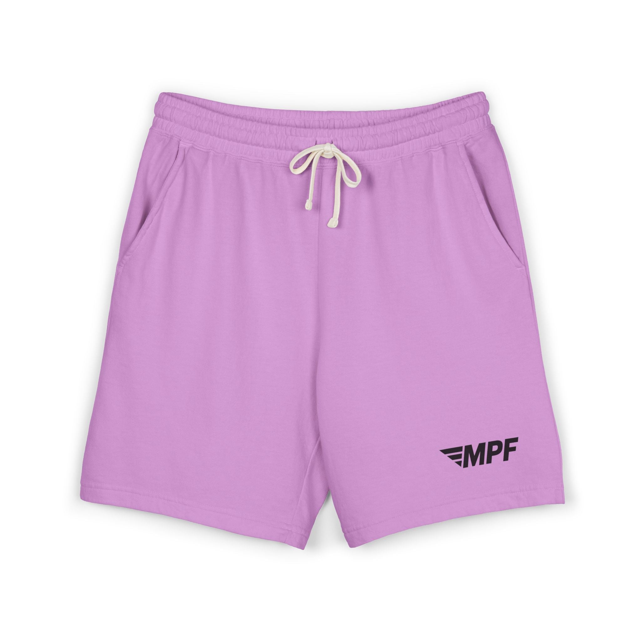 Stripe Lightweight Fleece Sweat Shorts — Minimal Compass Logo Lounge Shorts
