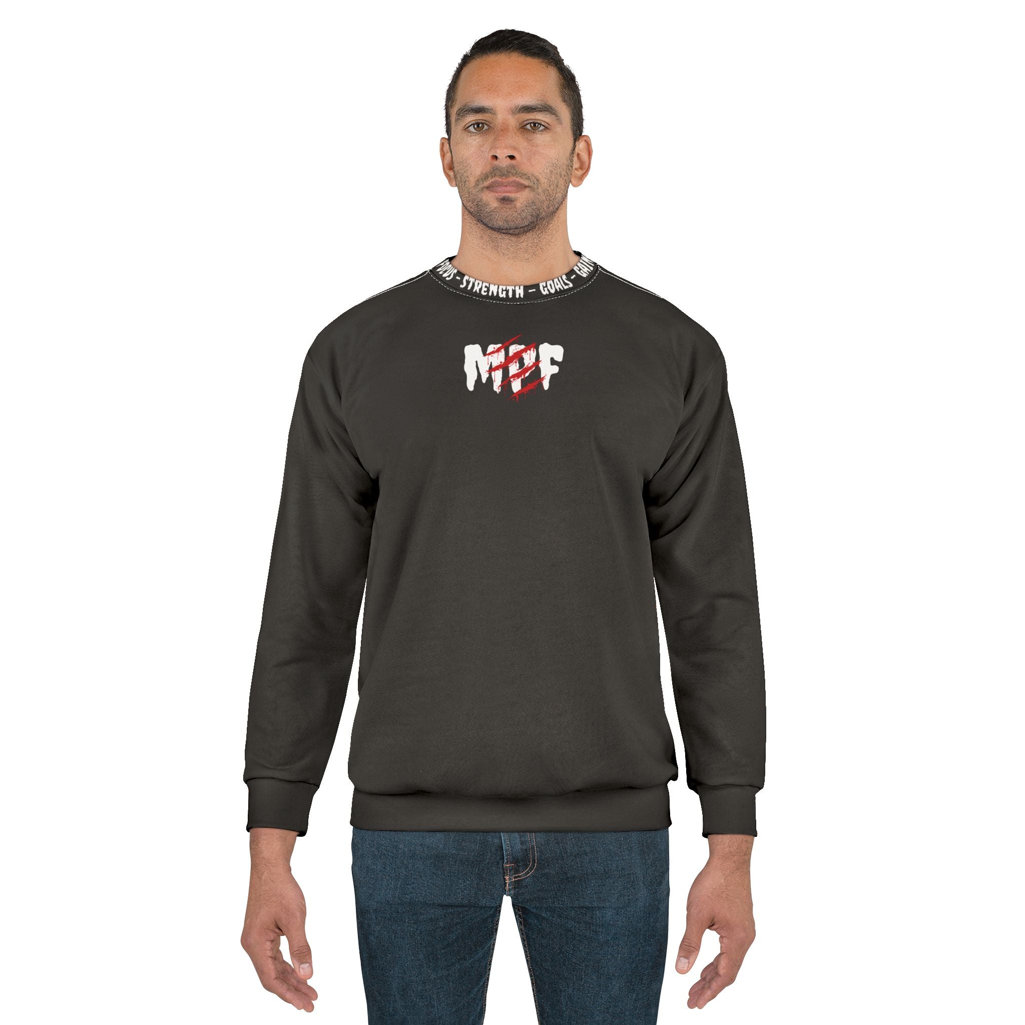 Power-Strength Unisex Sweatshirt - Bold Graphic, Cozy Layering, Gym Wear, Fitness Sweatshirt, Casual Style, Gift Idea