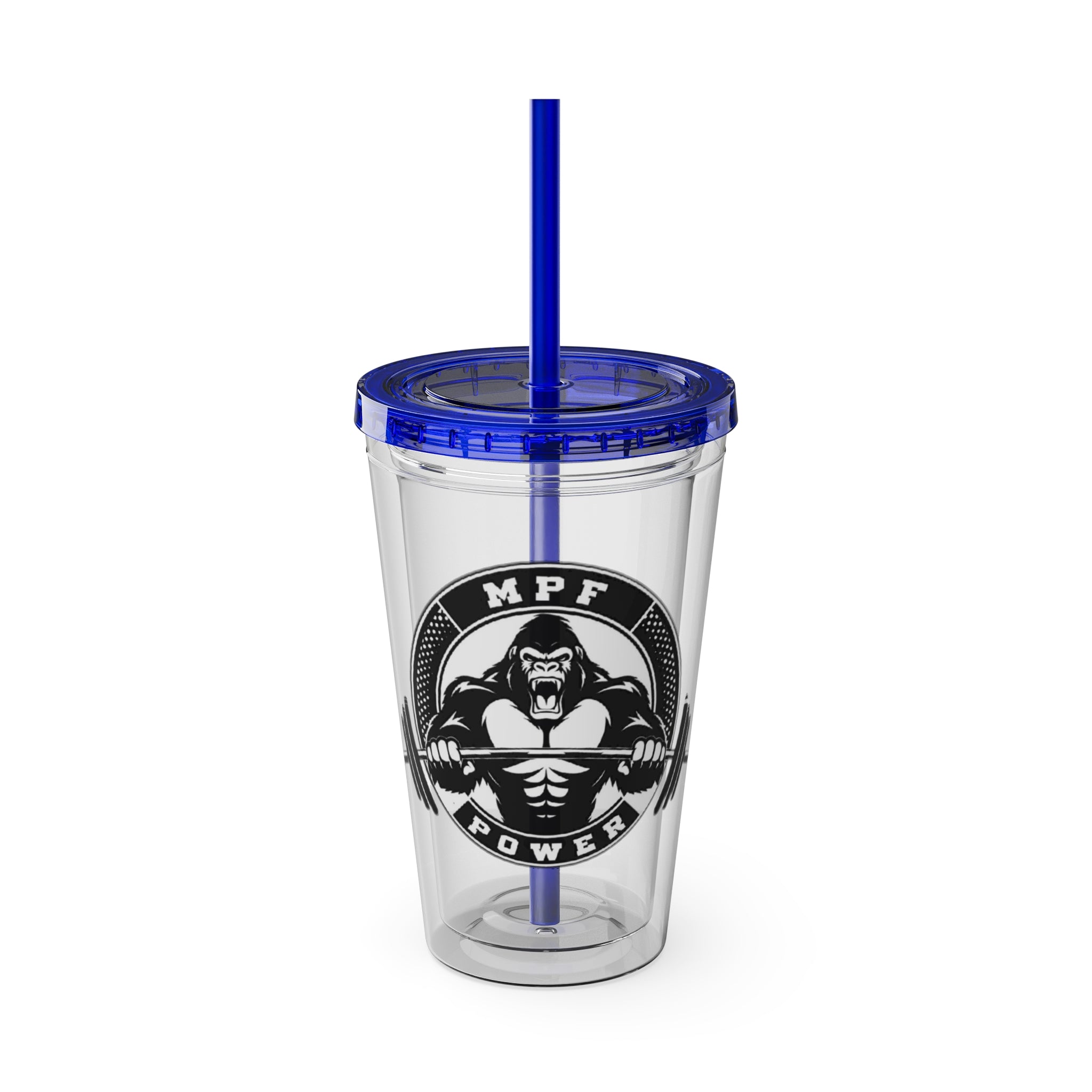MPF Power Gym Tumbler, Motivational Sports Cup, Workout Gift for Athletes, Reusable Travel Mug, Fitness Drinkware