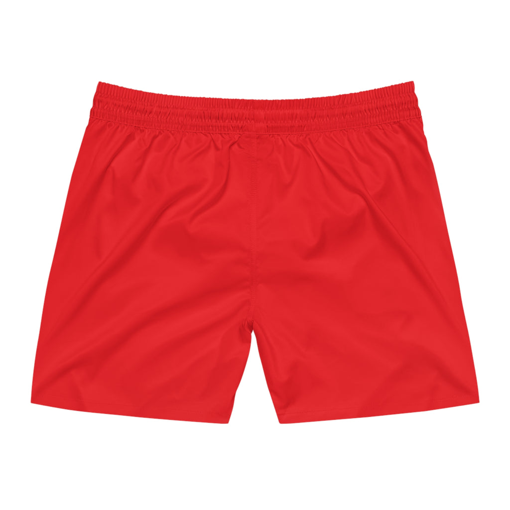 Red MPF Power Gorilla Swim Shorts — Men’s Mid-Length Athletic Beach Trunks