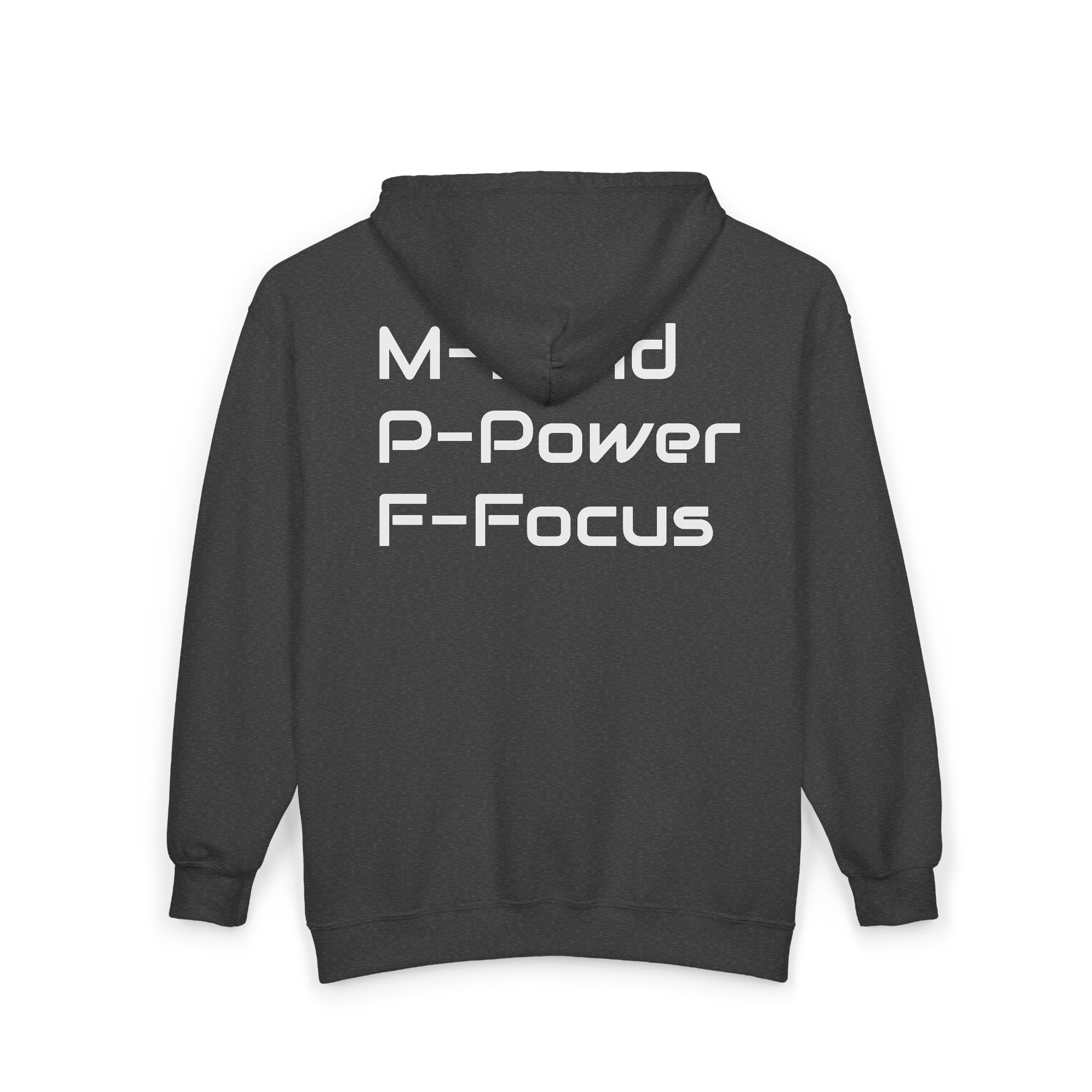 Mind Power Focus Zip Hoodie, Inspirational Sweatshirt, Gift for Motivation, Gym Wear, Unisex Activewear, Wellbeing Apparel