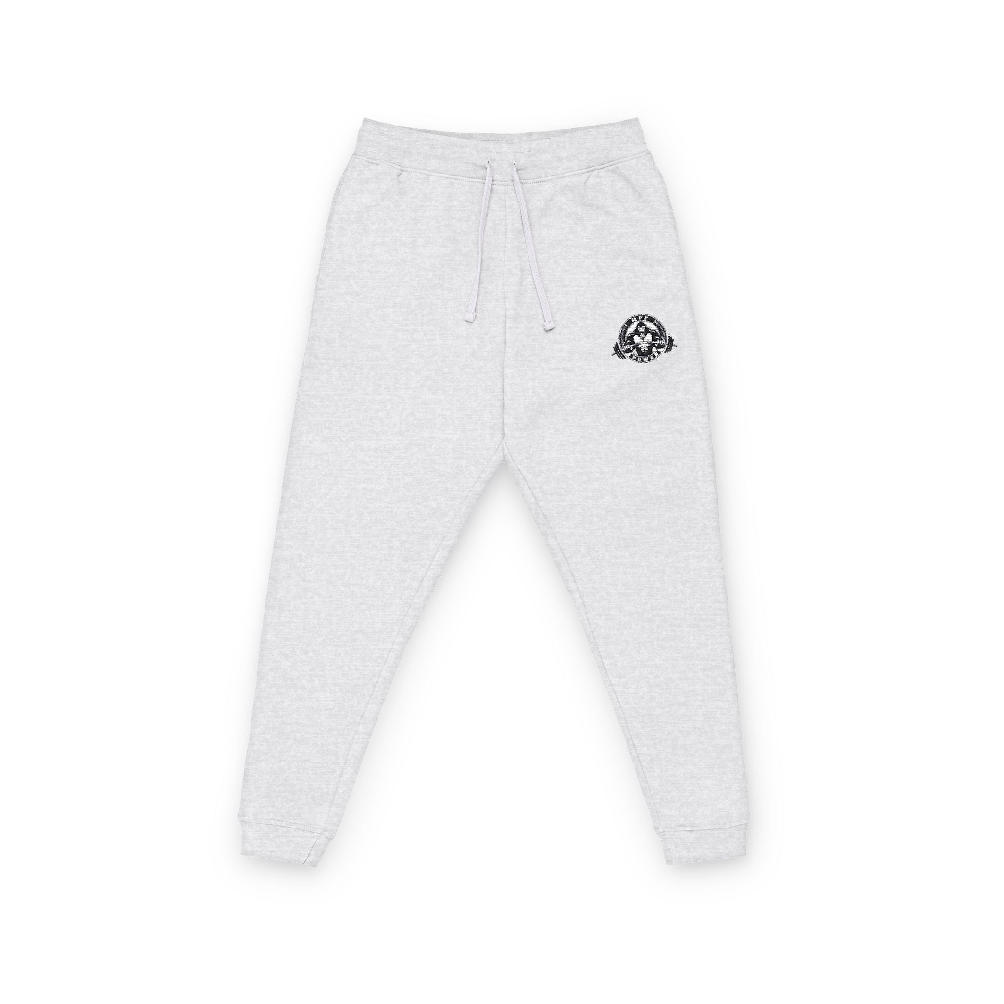 Embroidered Compass Rose Joggers — Casual Fleece Sweatpants