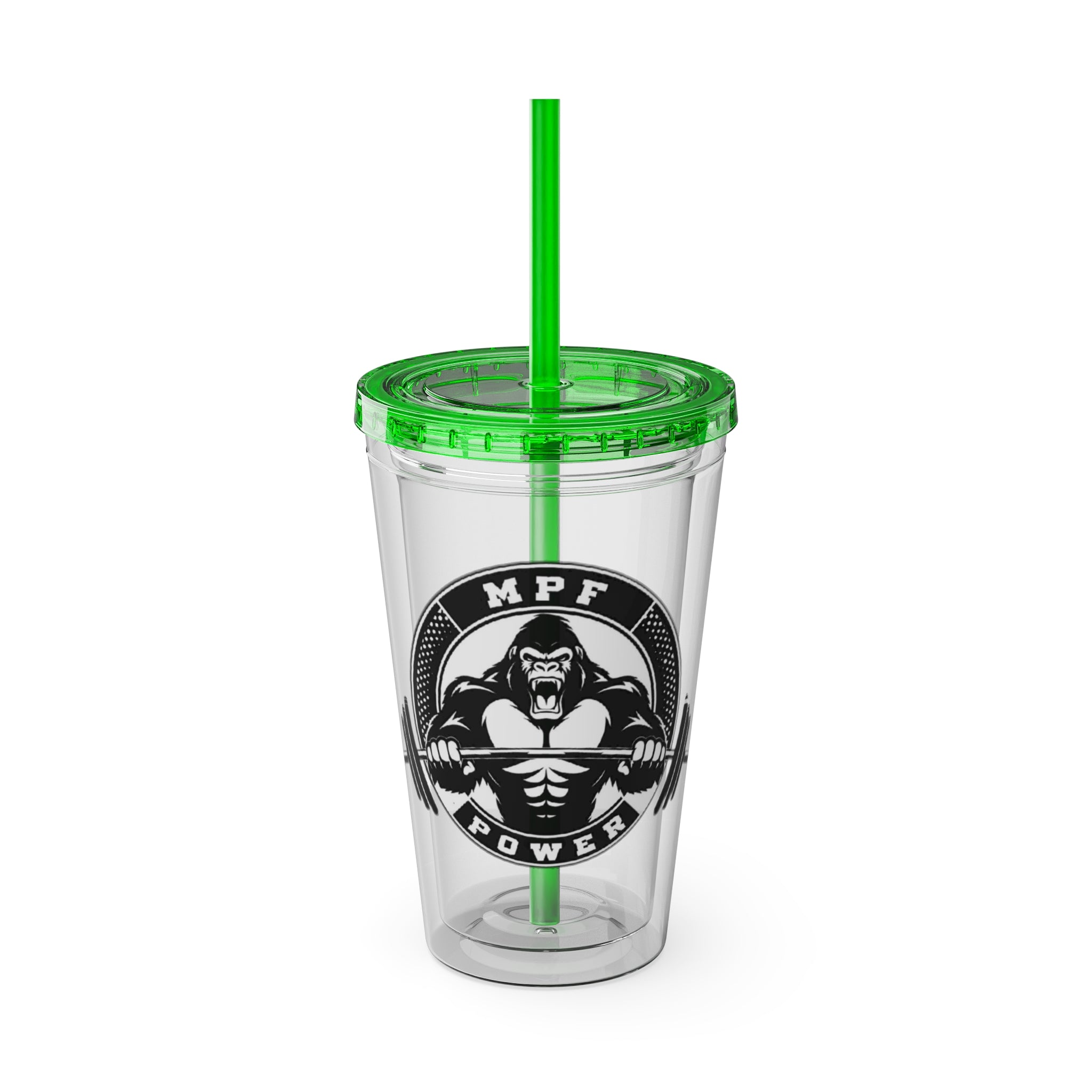 MPF Power Gym Tumbler, Motivational Sports Cup, Workout Gift for Athletes, Reusable Travel Mug, Fitness Drinkware