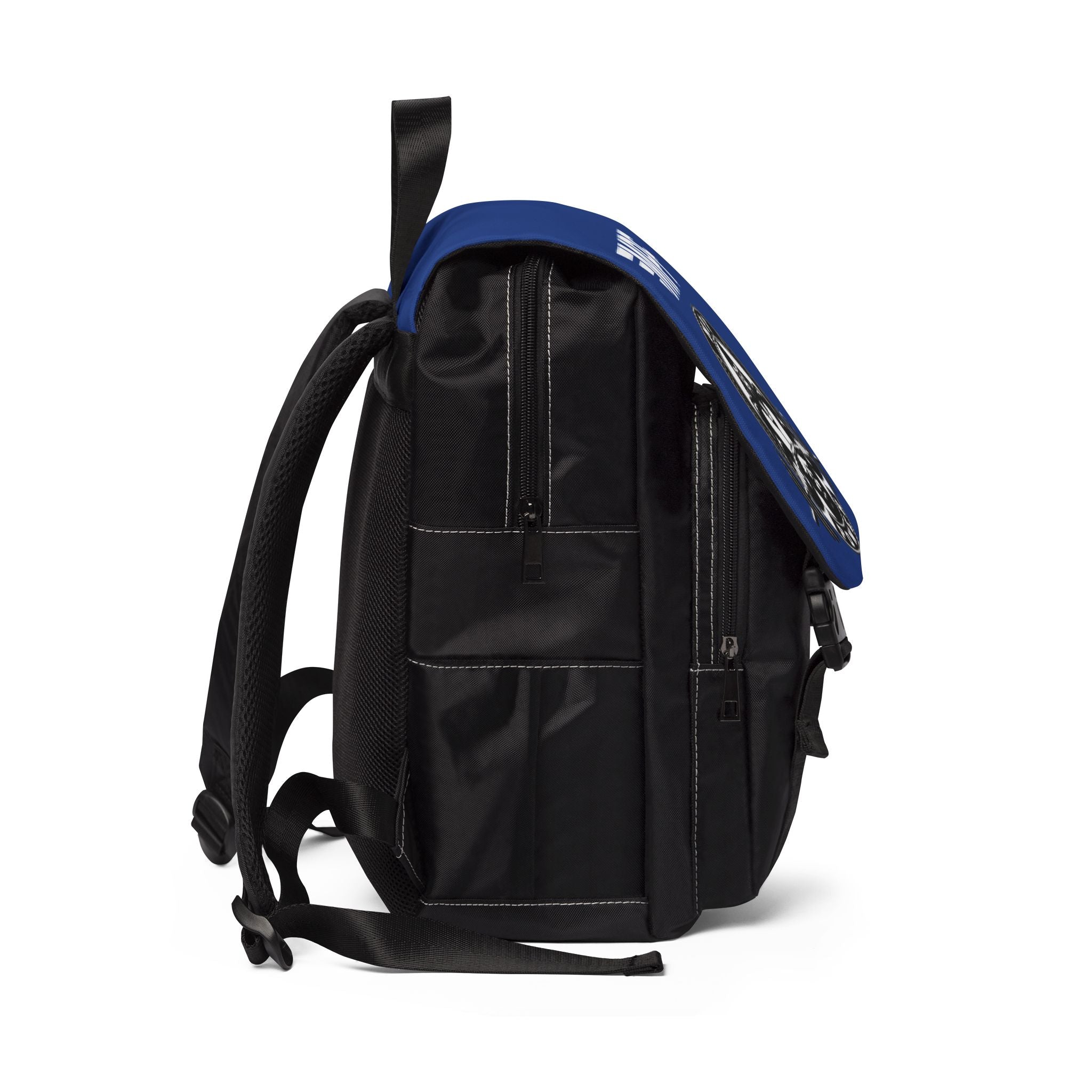 Blue MPF Power Gym Backpack — Weightlifting Gorilla Logo Shoulder Backpack