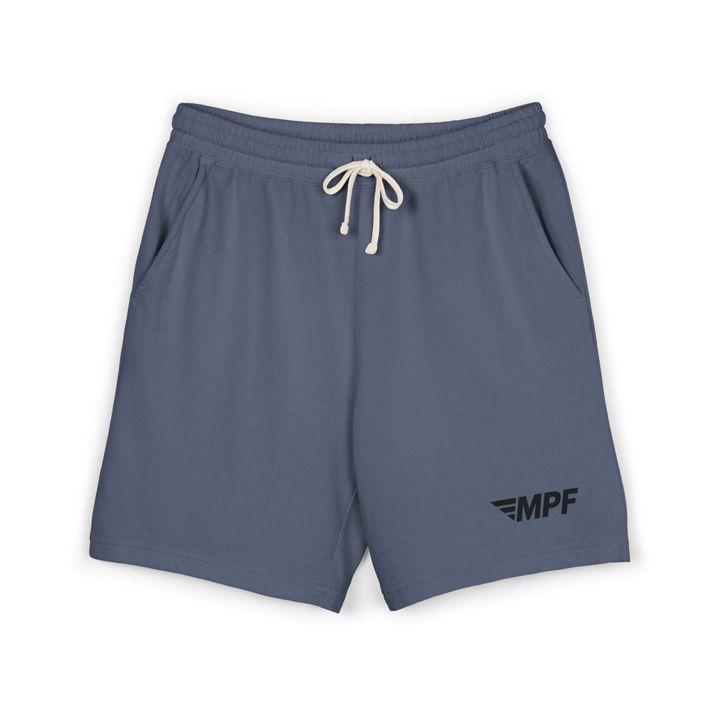 Stripe Lightweight Fleece Sweat Shorts — Minimal Compass Logo Lounge Shorts