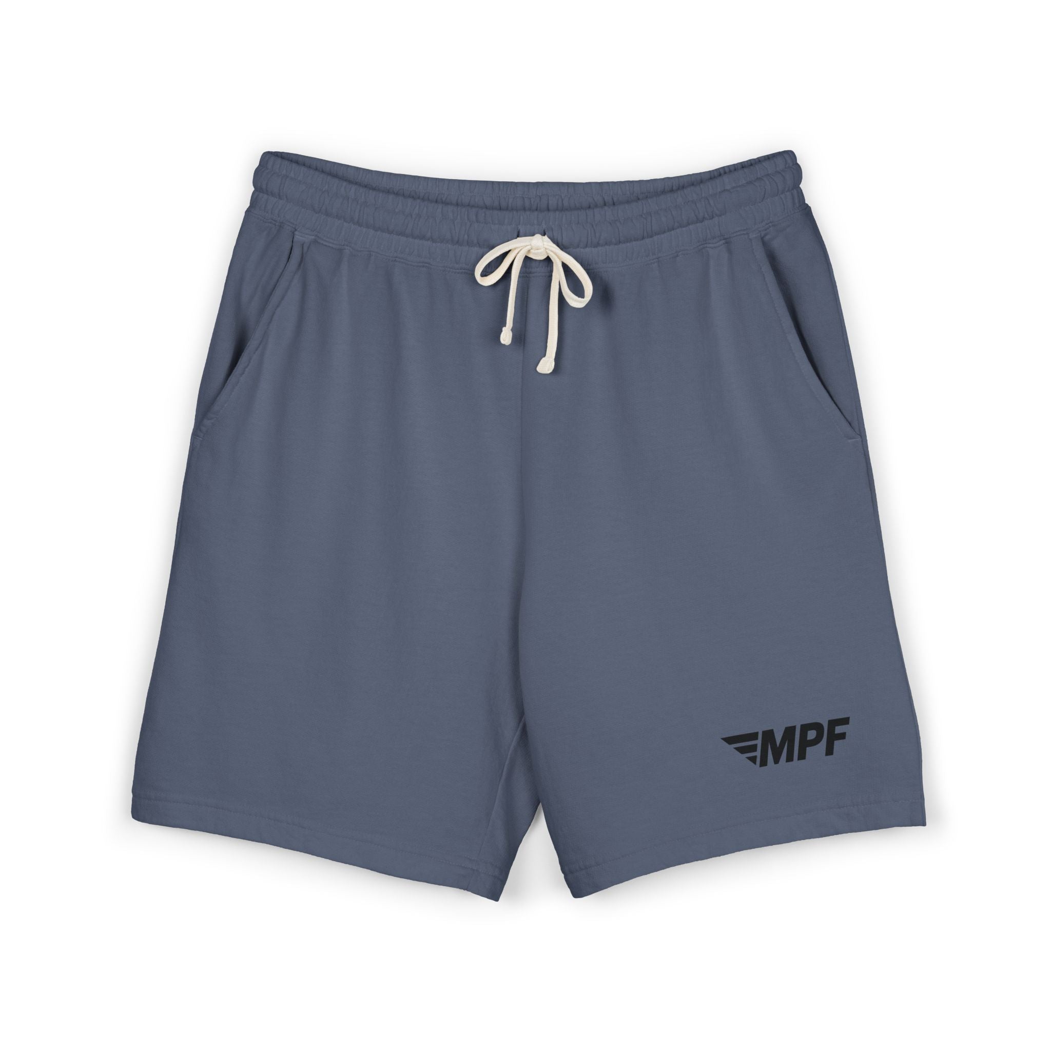 Stripe Lightweight Fleece Sweat Shorts — Minimal Compass Logo Lounge Shorts