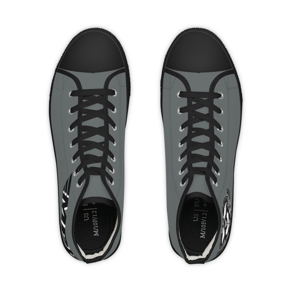 High Top Sneakers — Black Classic Skull Compass Design