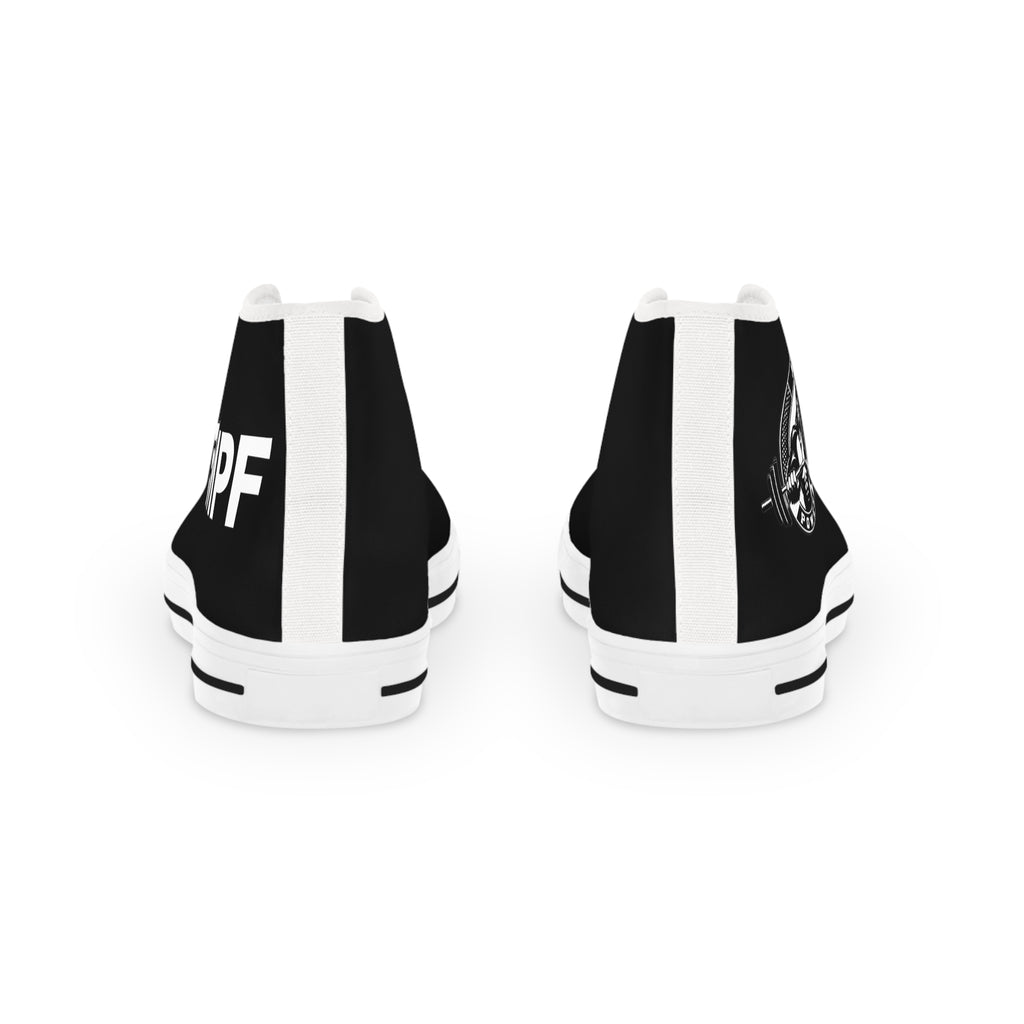 High Top Sneakers — Black Classic Skull Compass Design