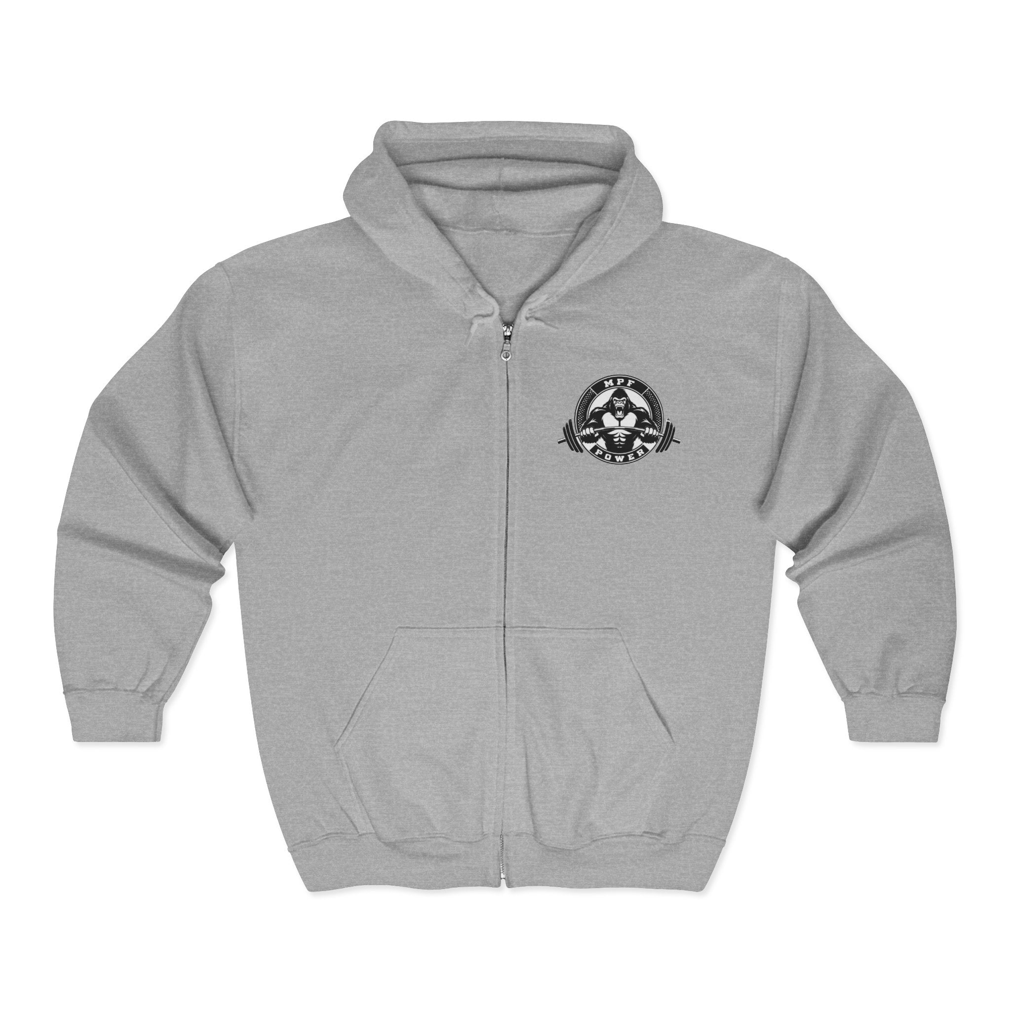 Mind Power Focus Zip Hoodie, Inspirational Sweatshirt, Gift for Motivation, Gym Wear, Unisex Activewear, Wellbeing Apparel
