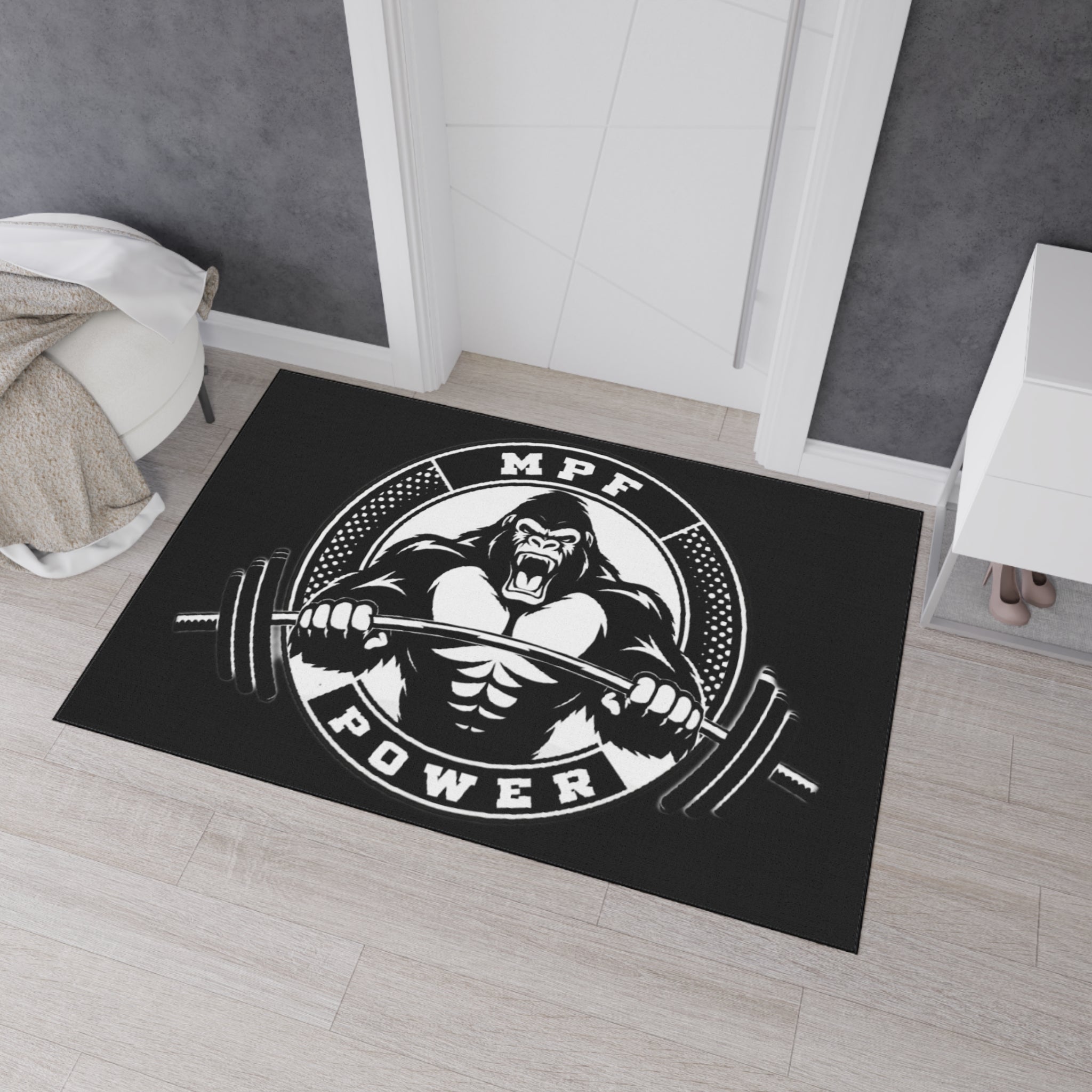 Heavy Duty Gym Floor Mat - MPF Power Gorilla Design, Weightlifting Mat, Workout Accessory, Fitness Equipment, Home Gym Decor