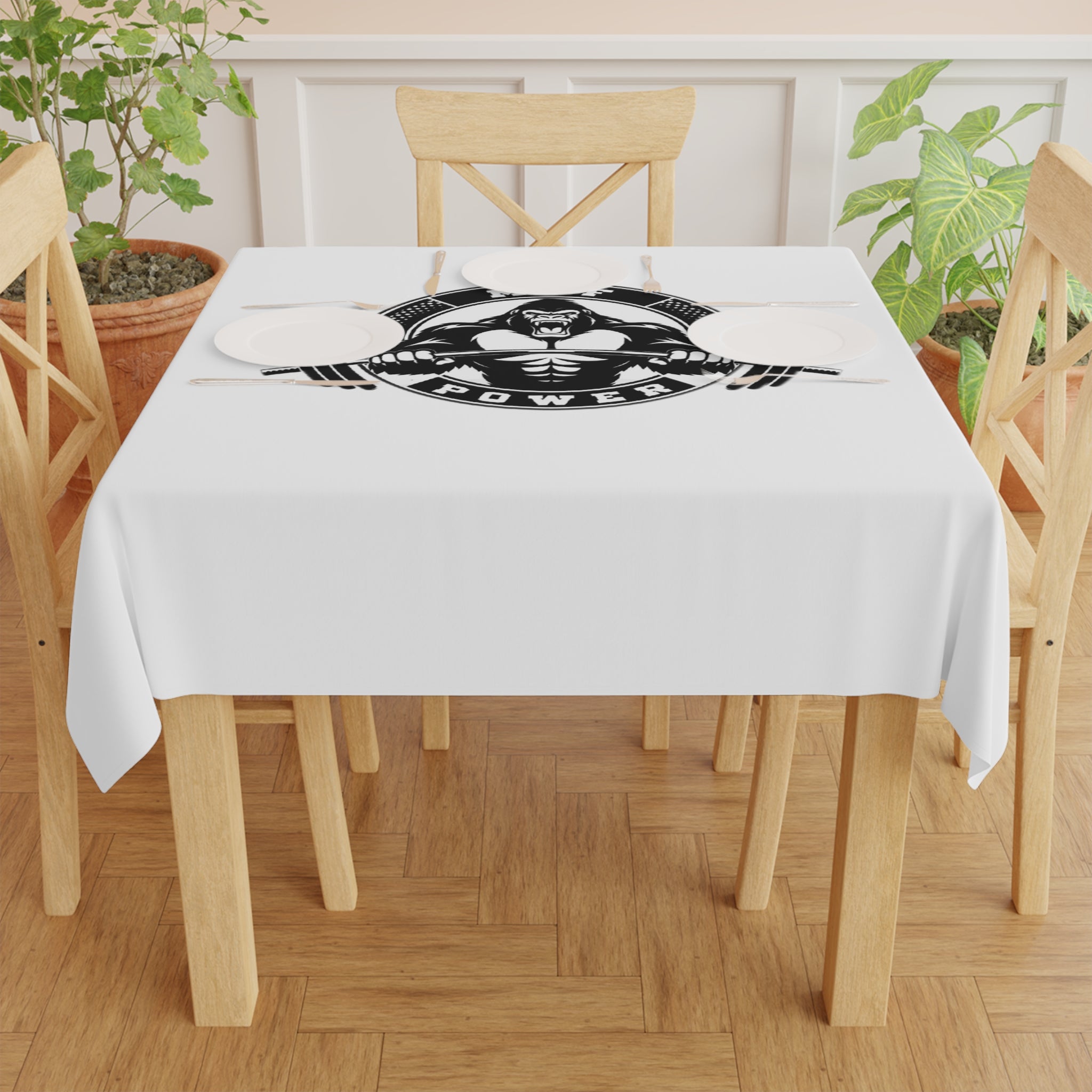 MPF - Fitness Party Table Cover, Gym Themed Decor, Strongman Tablecloth, Workout Party Decor