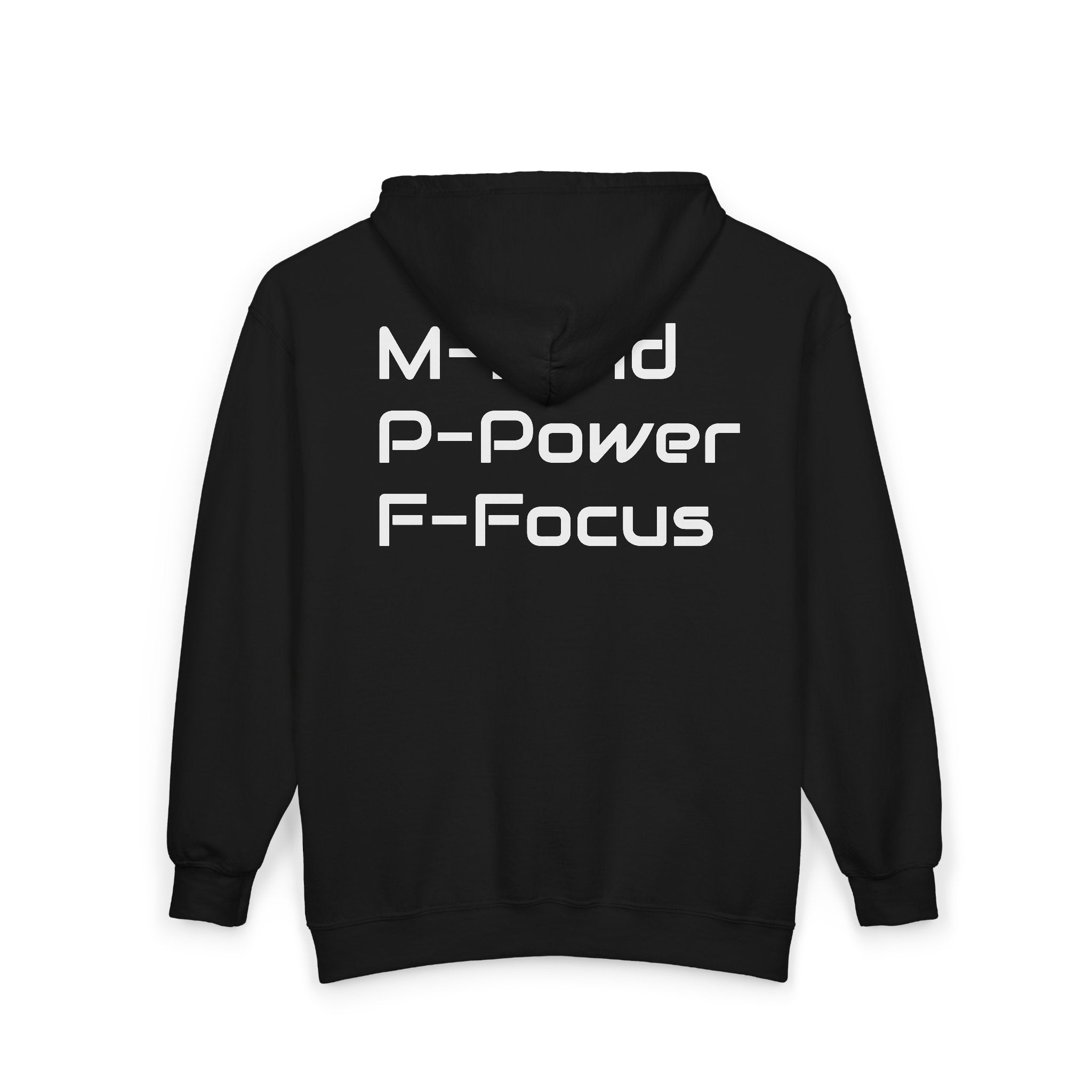 Mind Power Focus Zip Hoodie, Inspirational Sweatshirt, Gift for Motivation, Gym Wear, Unisex Activewear, Wellbeing Apparel