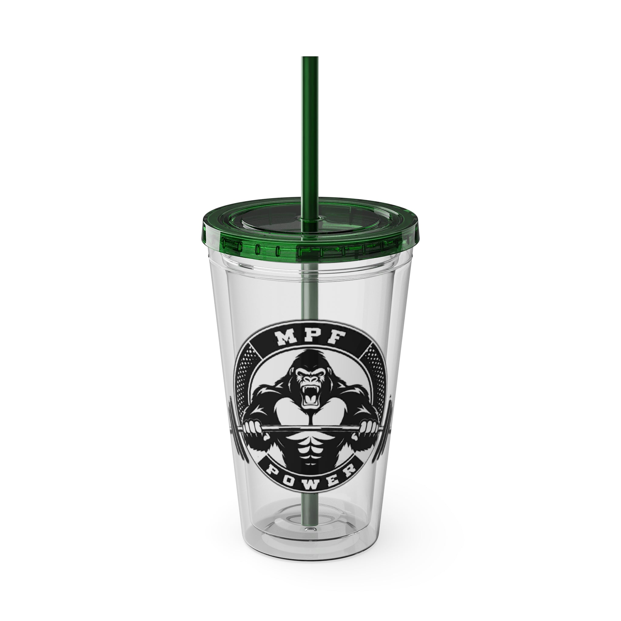 MPF Power Gym Tumbler, Motivational Sports Cup, Workout Gift for Athletes, Reusable Travel Mug, Fitness Drinkware