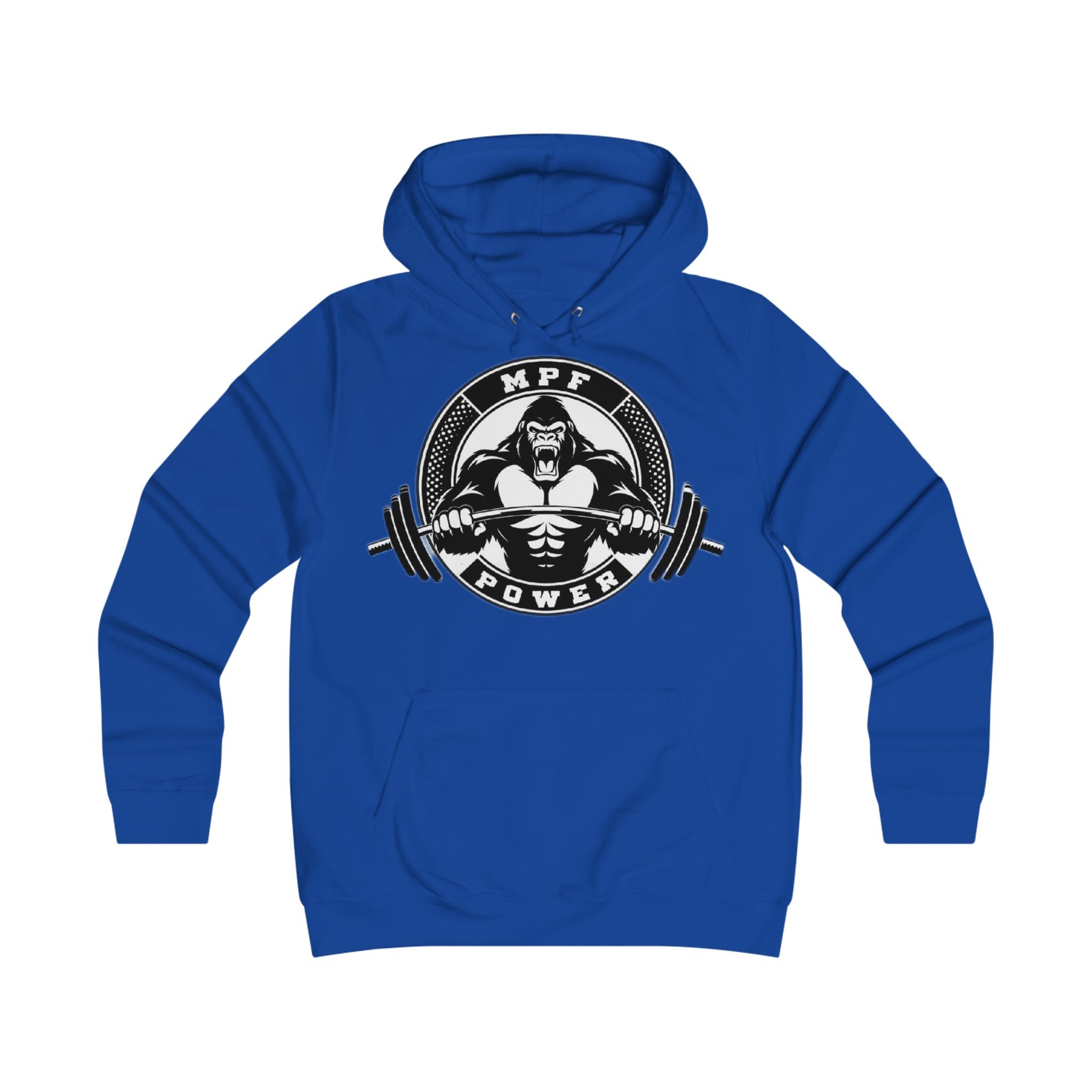 Gym Gorilla Hoodie — 'MPF Power' Weightlifting Hooded Sweatshirt with BACK: DOMINATE