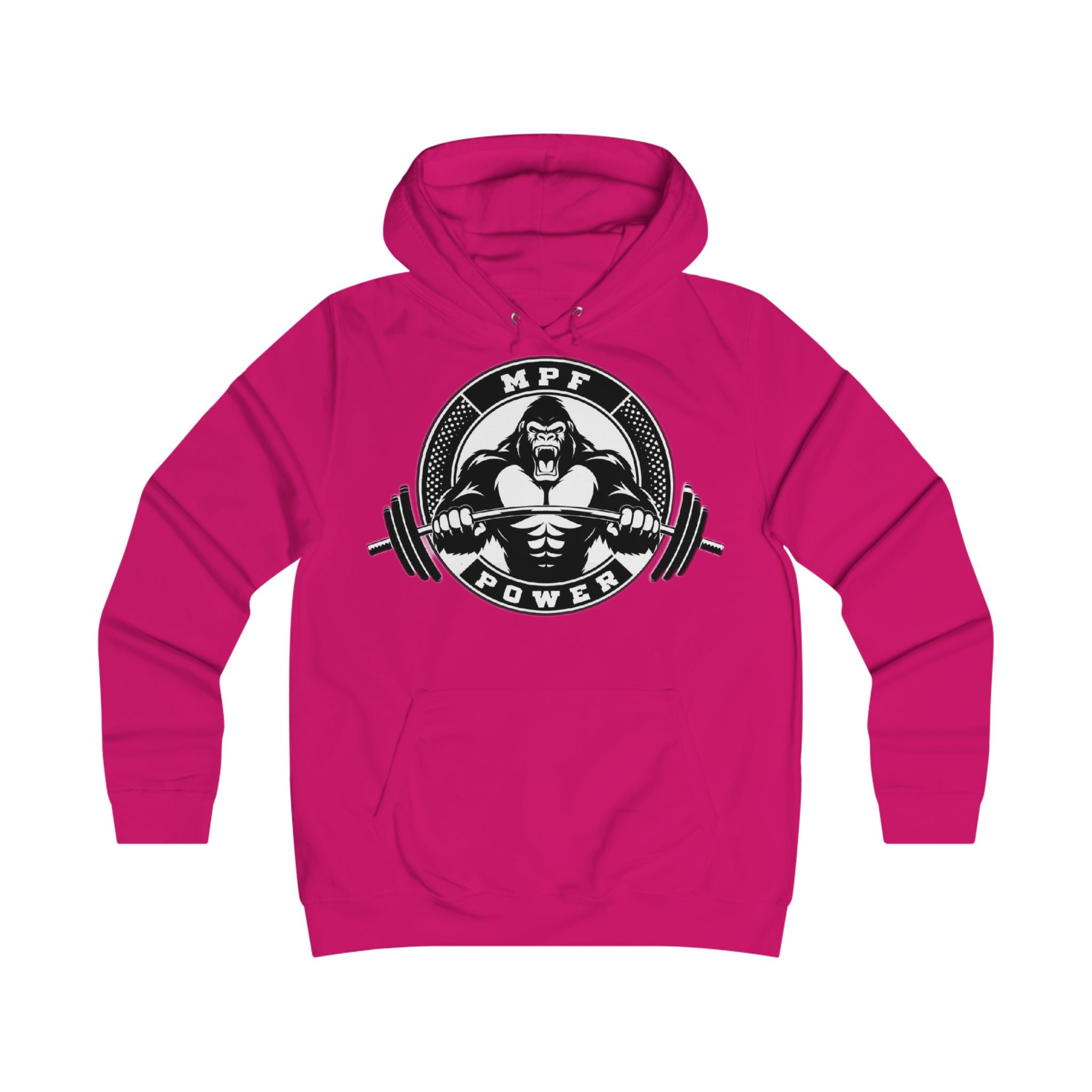 Gym Gorilla Hoodie — 'MPF Power' Weightlifting Hooded Sweatshirt with BACK: DOMINATE