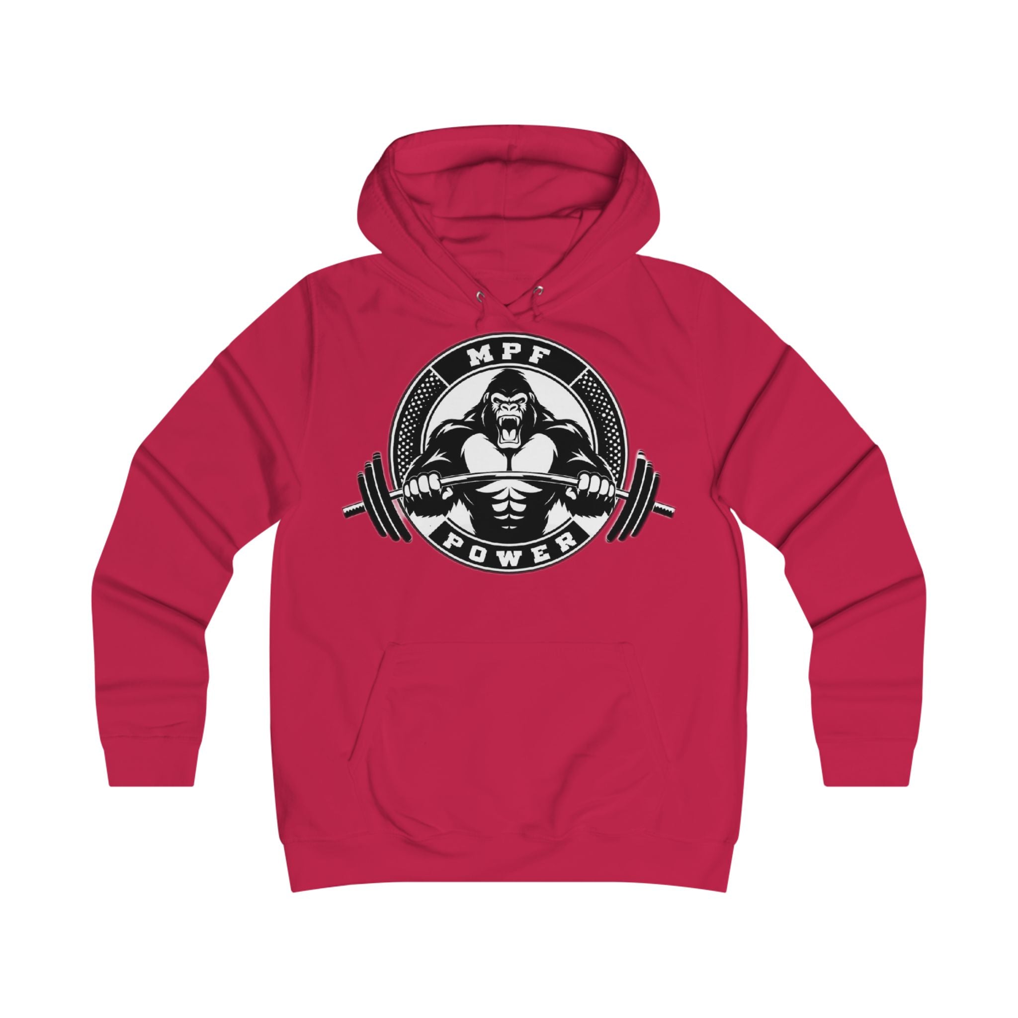 Gym Gorilla Hoodie — 'MPF Power' Weightlifting Hooded Sweatshirt with BACK: DOMINATE