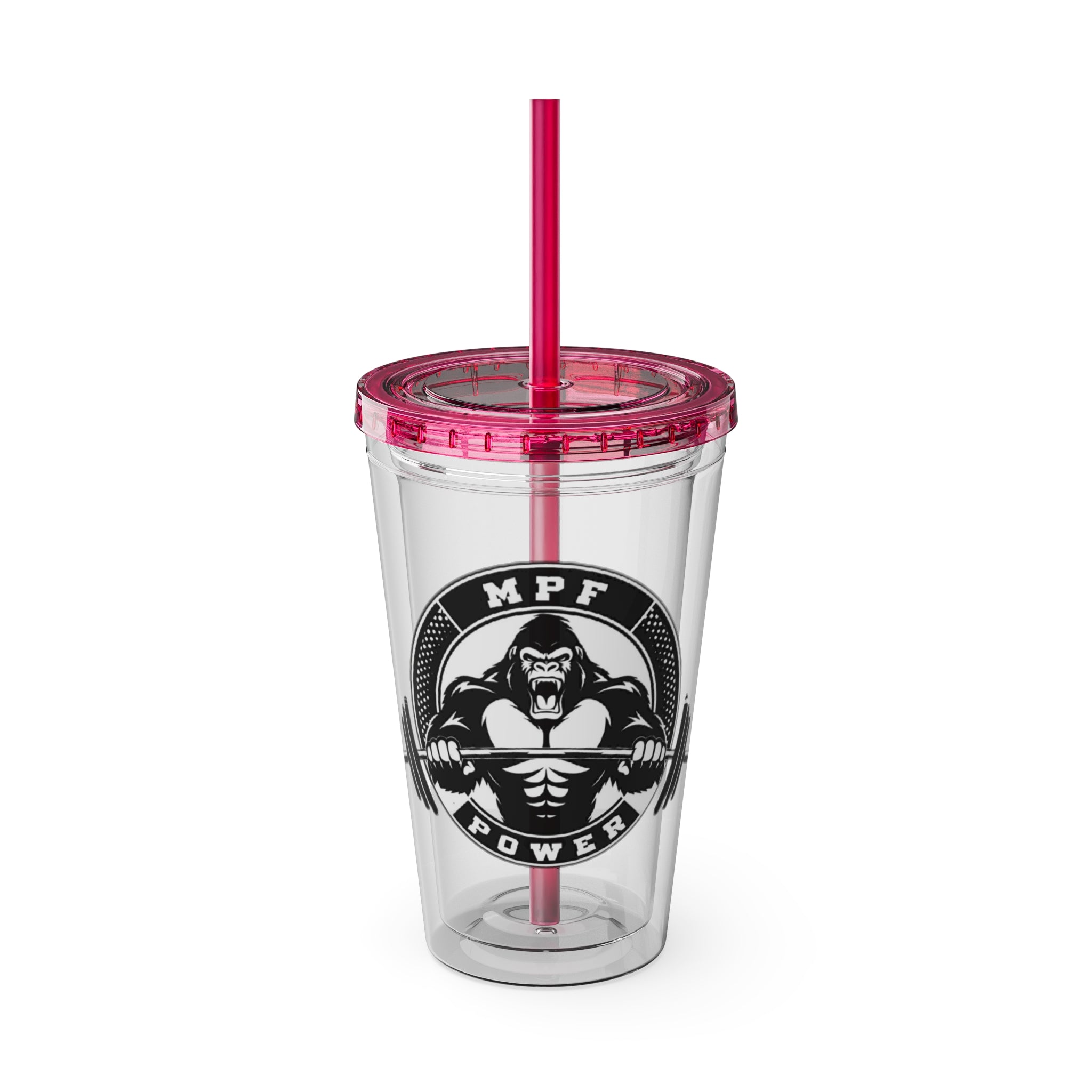 MPF Power Gym Tumbler, Motivational Sports Cup, Workout Gift for Athletes, Reusable Travel Mug, Fitness Drinkware