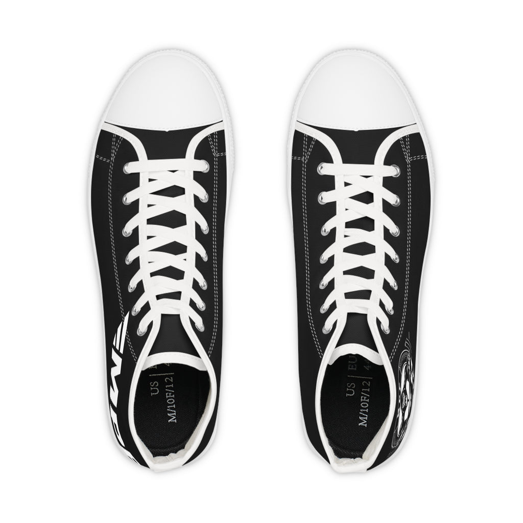 High Top Sneakers — Black Classic Skull Compass Design