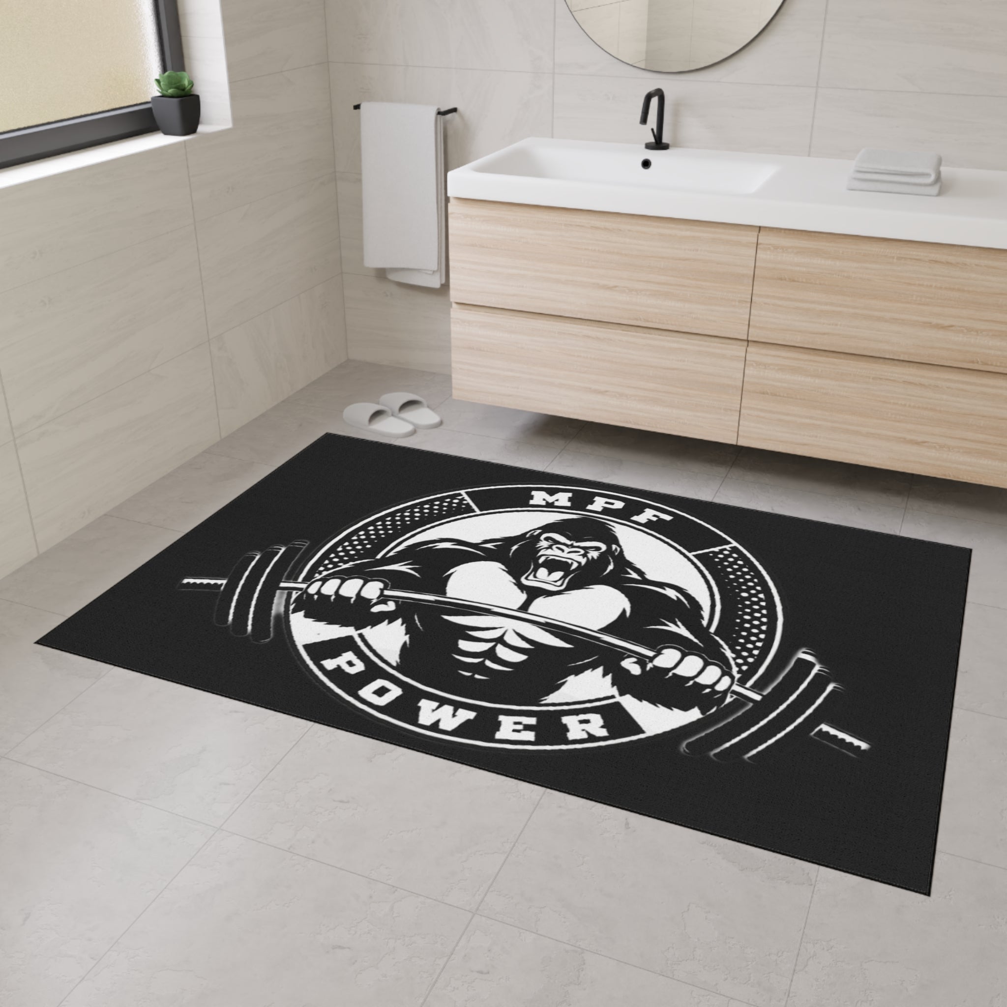 Heavy Duty Gym Floor Mat - MPF Power Gorilla Design, Weightlifting Mat, Workout Accessory, Fitness Equipment, Home Gym Decor